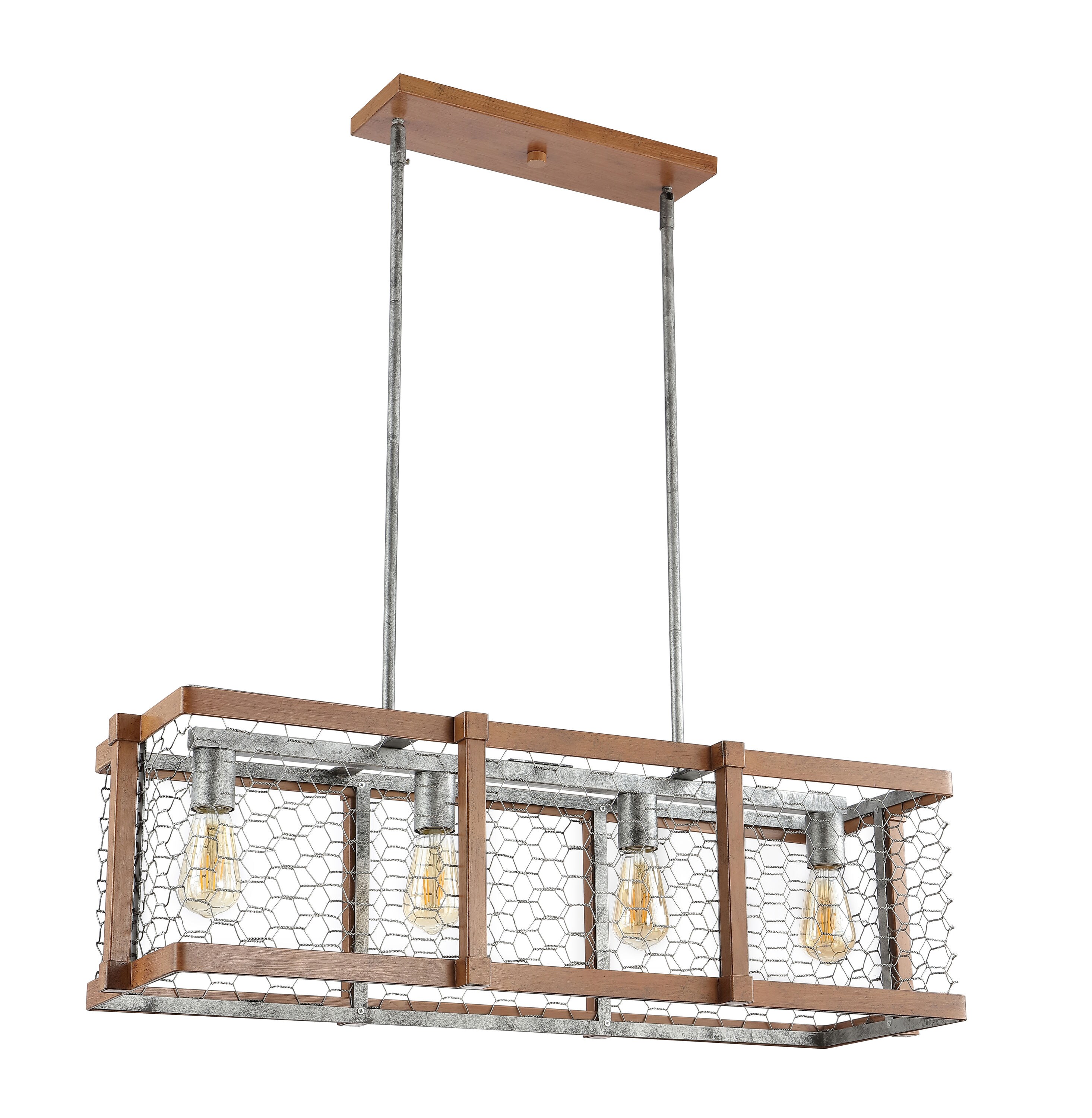 Gaines 34.5" Antique Brown Iron LED Farmhouse Pendant