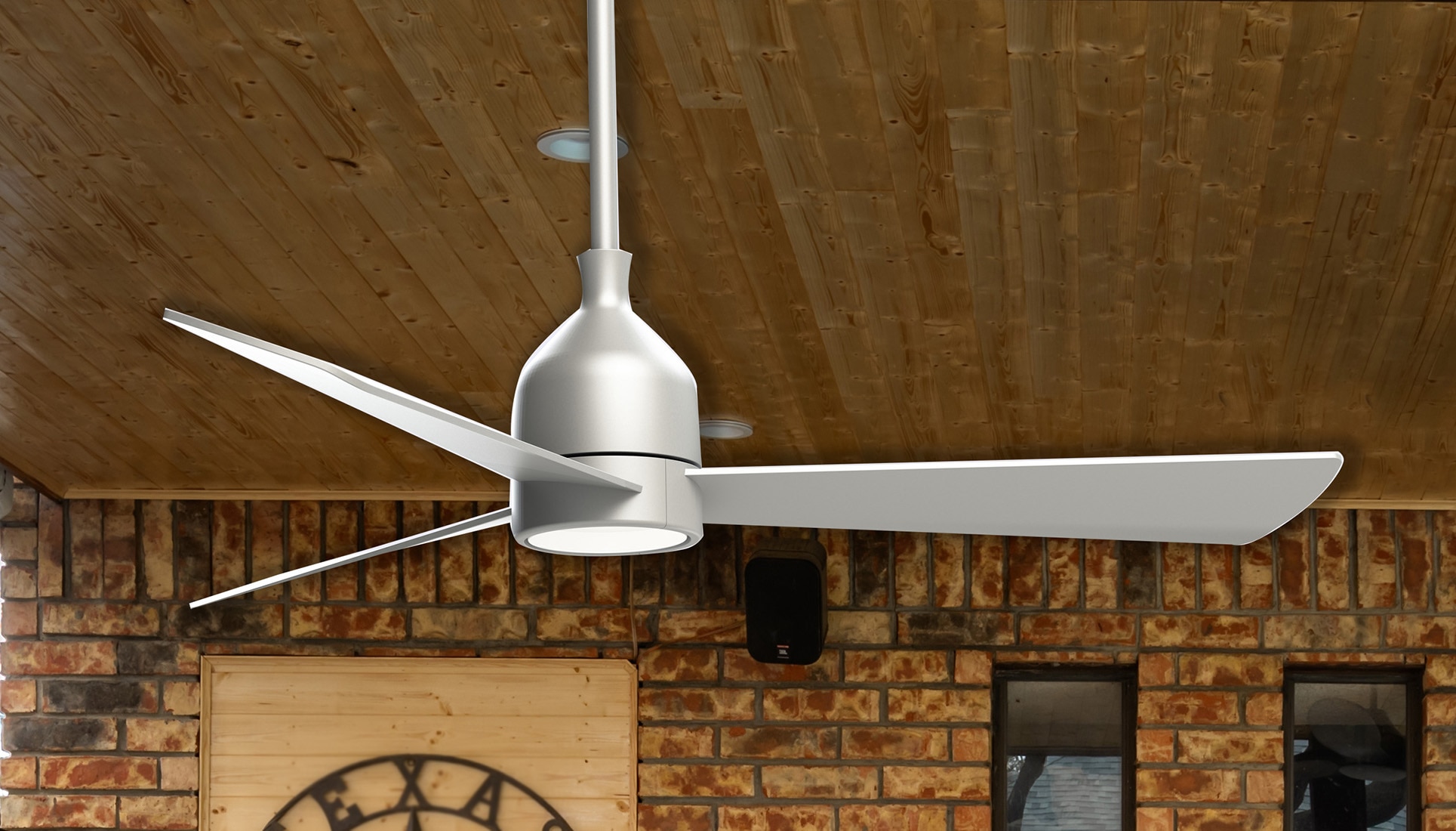 Minka Ceiling Fan Co. 84057 Lake Shore 52-in Integrated LED Silver with Silver Blades Ceiling Fan With Light - Remote Included ( 3 -Blade )
