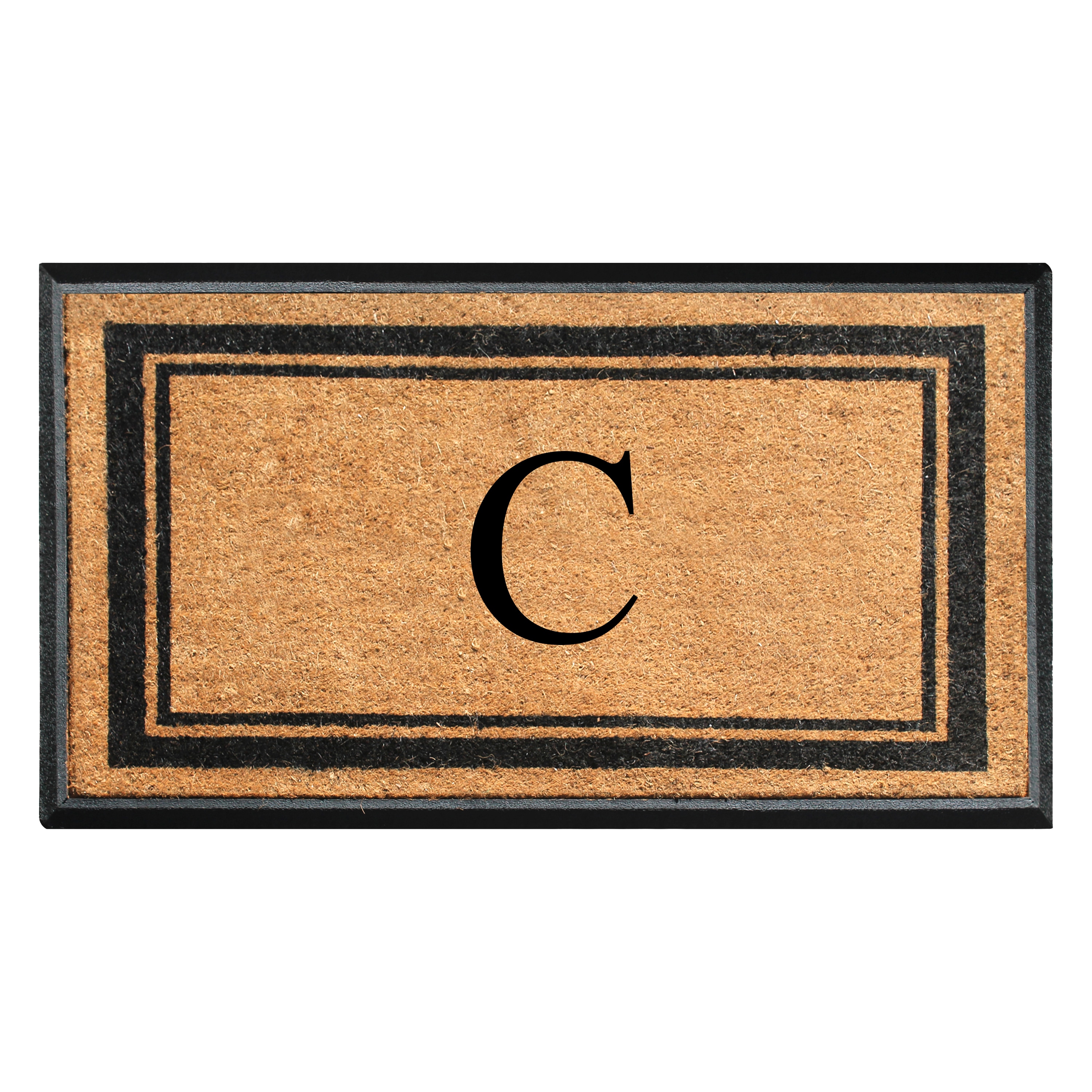 A1 Home Collections Letter A Natural Coir and Rubber Heavy Duty Outdoor Entrance Doormat 30 in x 48 in