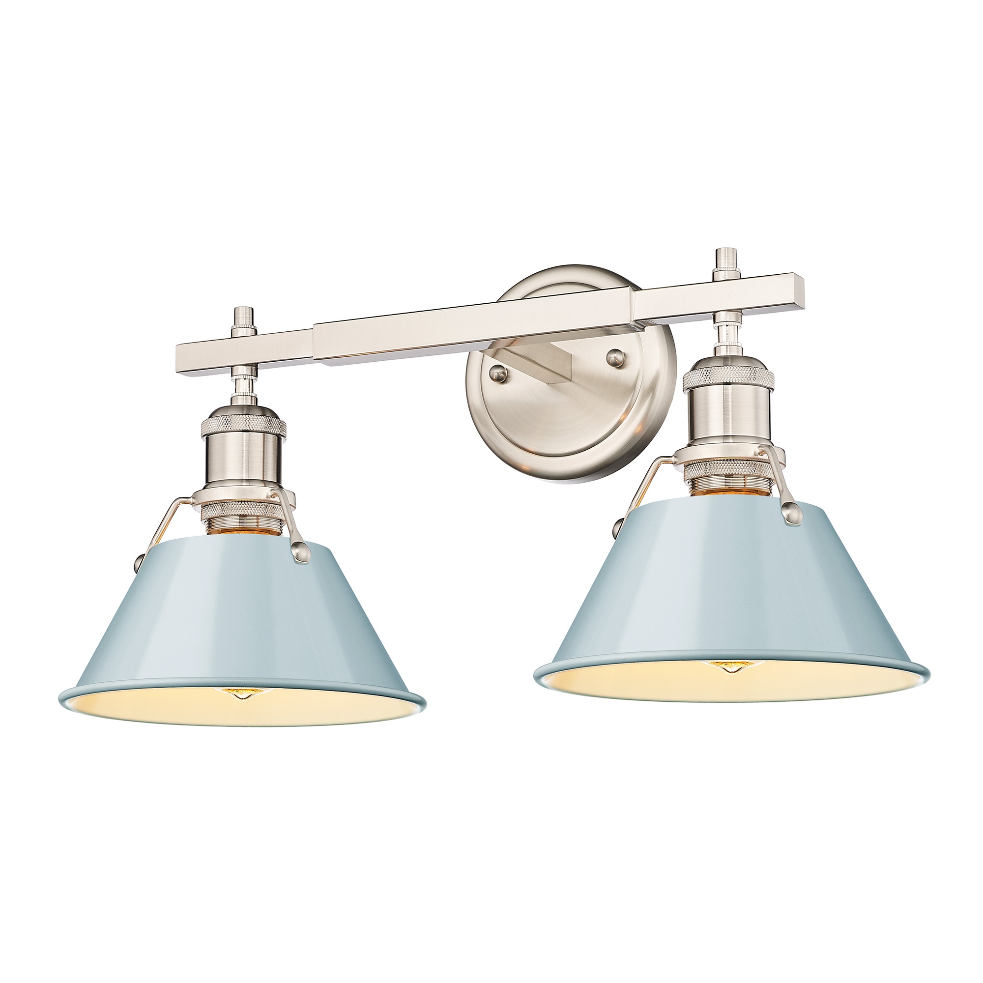 Golden Lighting 3306-BA2 PW-SF Orwell 18.25-in 2 -Light Steel Transitional Vanity light