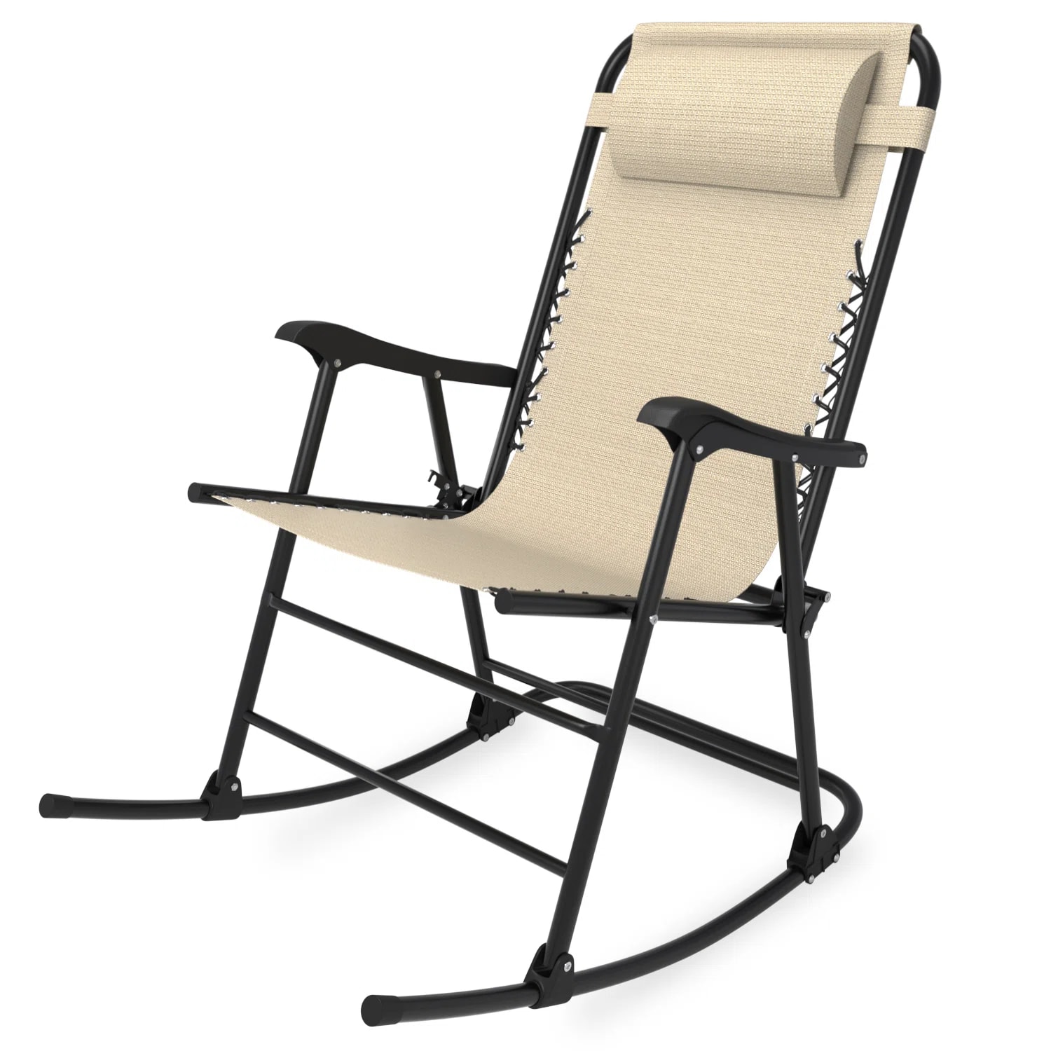 Vineego Roche Frame Rocking Chair(s) with Brown Teslin Woven Seat in the Patio  Chairs department at
