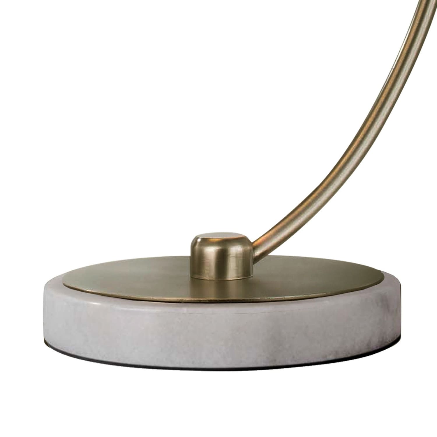 Luna Bella Weathered Brass Arc Desk Lamp with Matte Black Steel