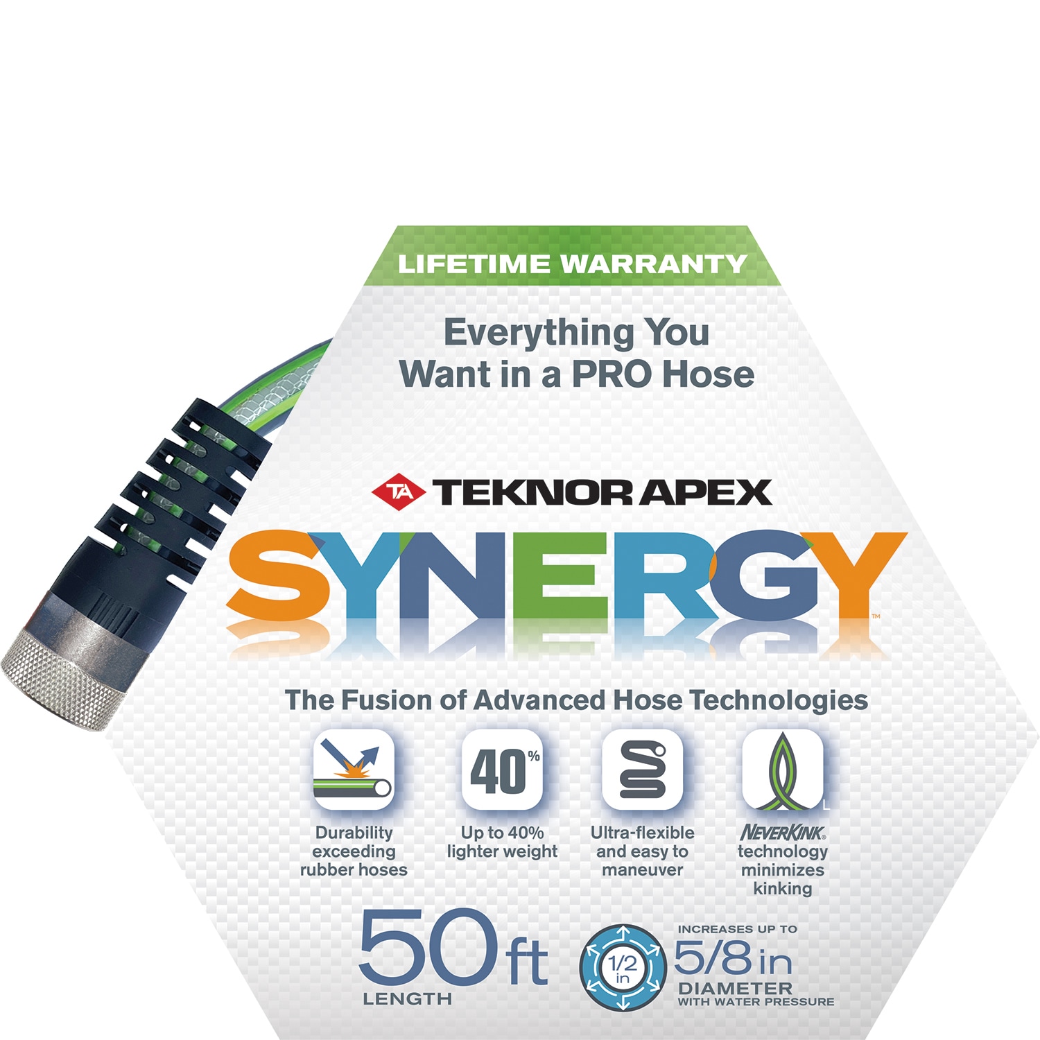 Teknor Apex 5/8-in x 50-ft Premium-Duty Kink Free Vinyl Gray Coiled Hose Rubber | - Synergy 5001-50