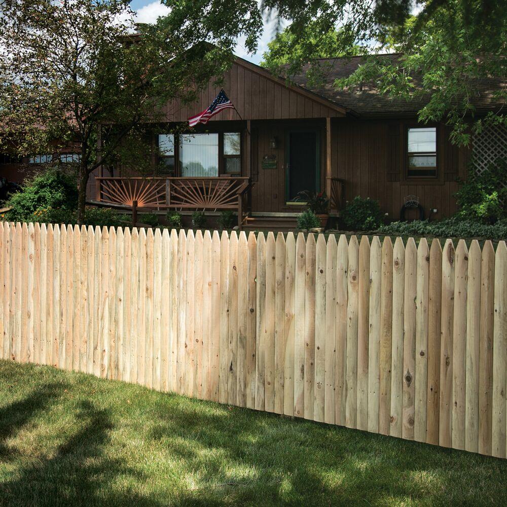 RELIABILT 4-ft x 8-ft Cedar Stockade Privacy Fence Panel in the Metal ...