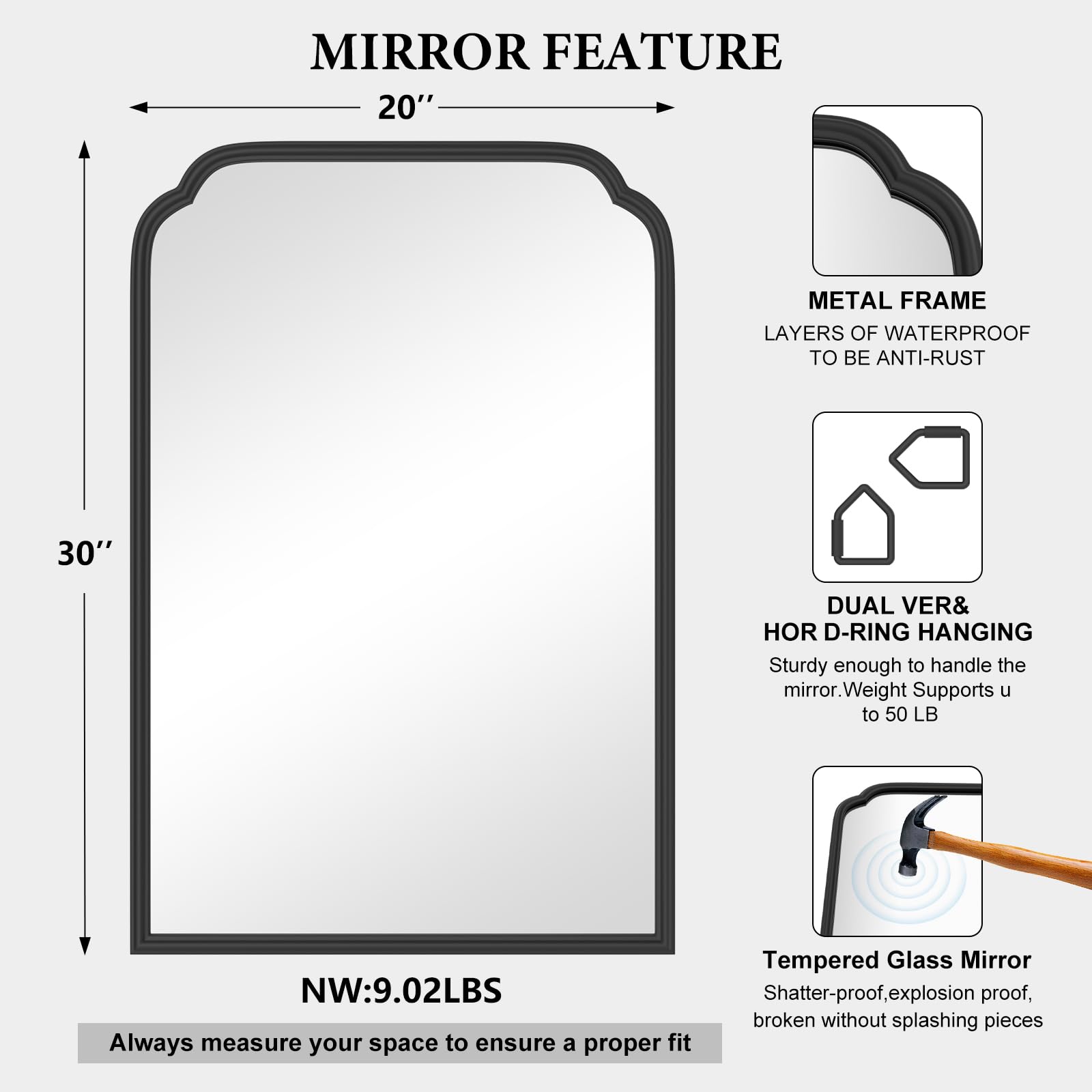 Aoibox LABJ1FUQ Decor-Mirrors - View #5