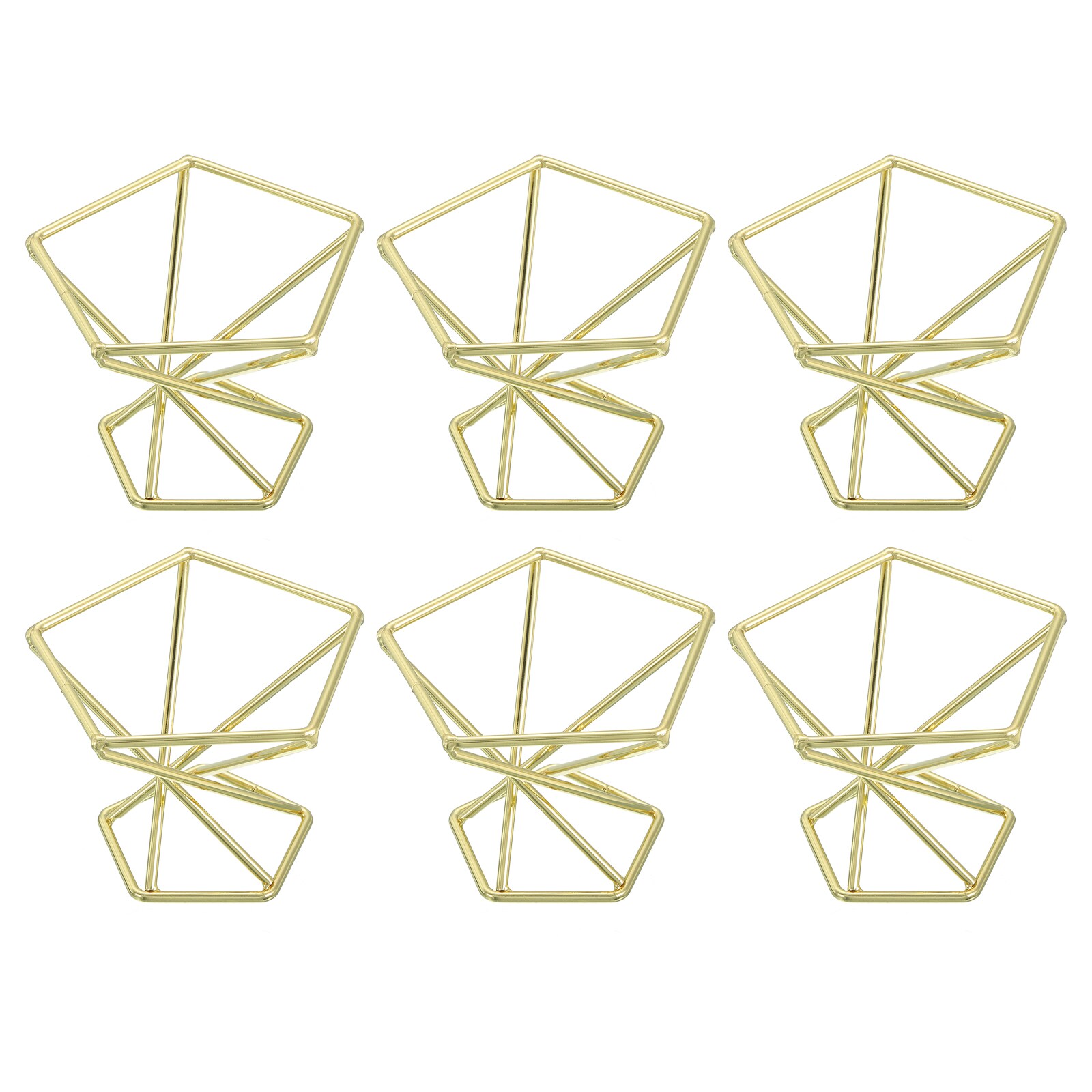 Unique Bargains 6pcs Air Plant Holder Makeup Sponge Drying Holder Rack Tabletop Air Fern Display Stand Makeup Beauty Egg Dry Stand for Dressing Table Home Decoration Gold 56x56x42mm
