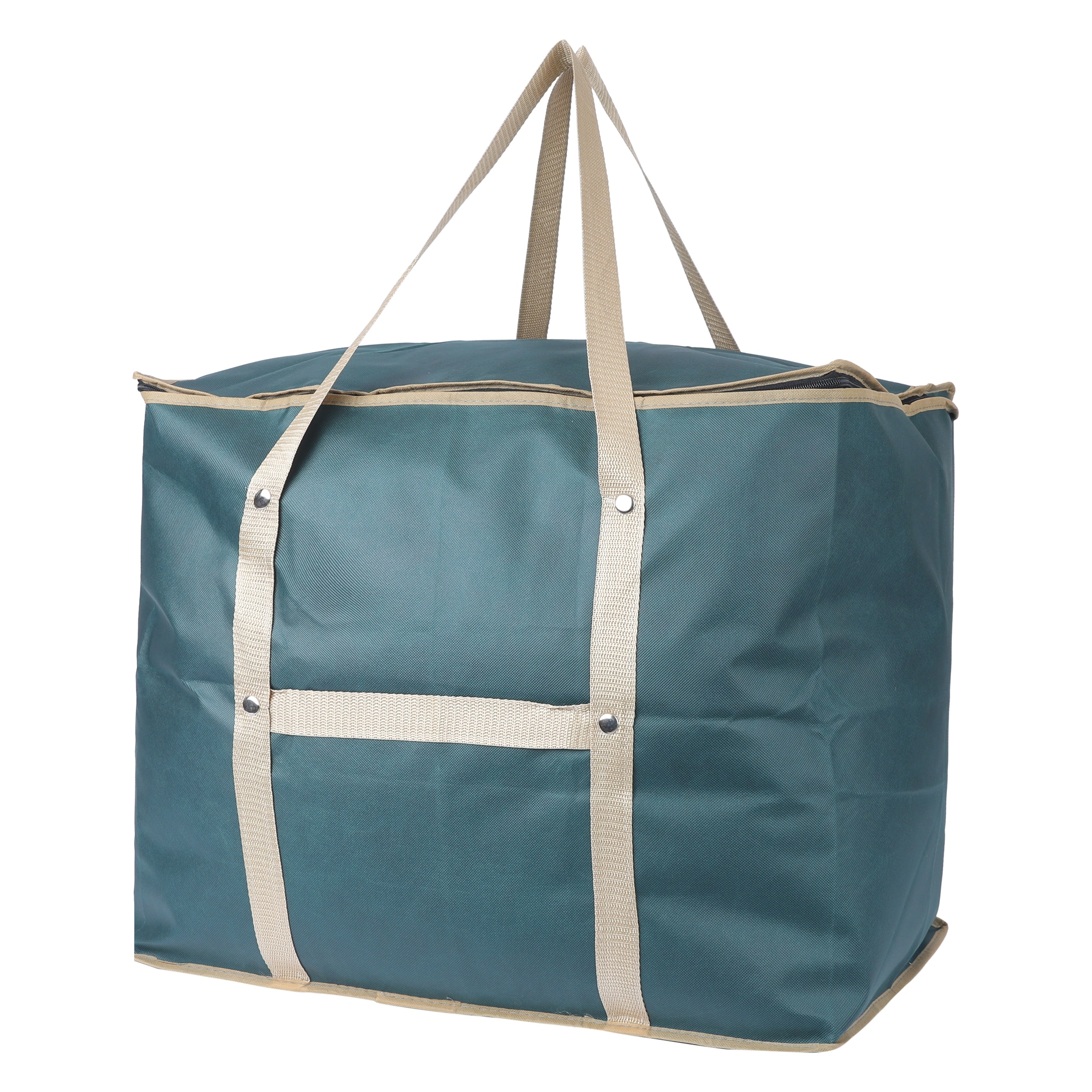 Unique Bargains 1 Pack Clothes Storage Foldable Storage Bags Moving Bags for Organizing Clothing Closet Organizers with Handles 23.5x19.5x15.5in Army Green