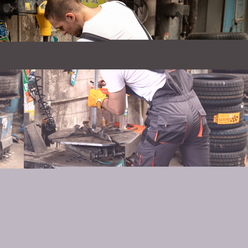 WORK IDEA KA0339B-GREY/OR-W44 overalls - View #8