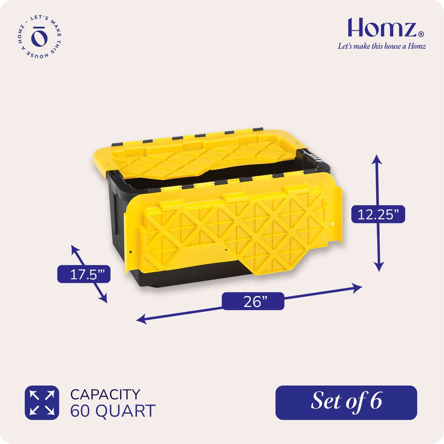 Homz Products 214881 Plastic-Storage-Totes - View #3