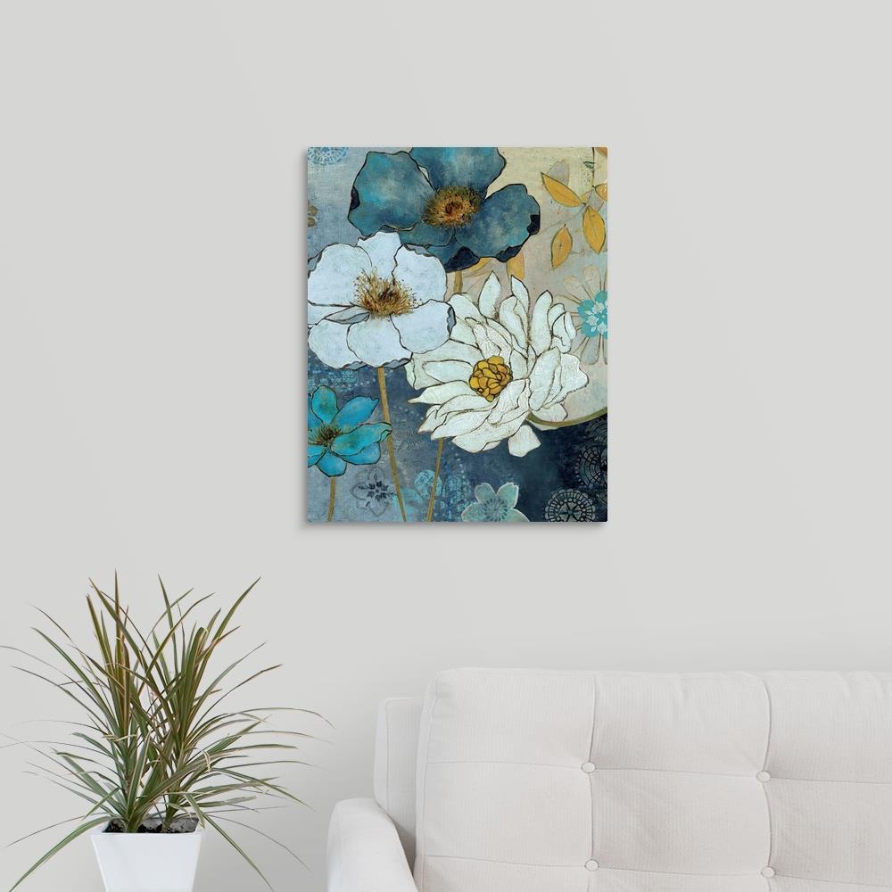 GreatBigCanvas Blue Demin Garden II by Carol 20-in H x 16-in W Abstract ...