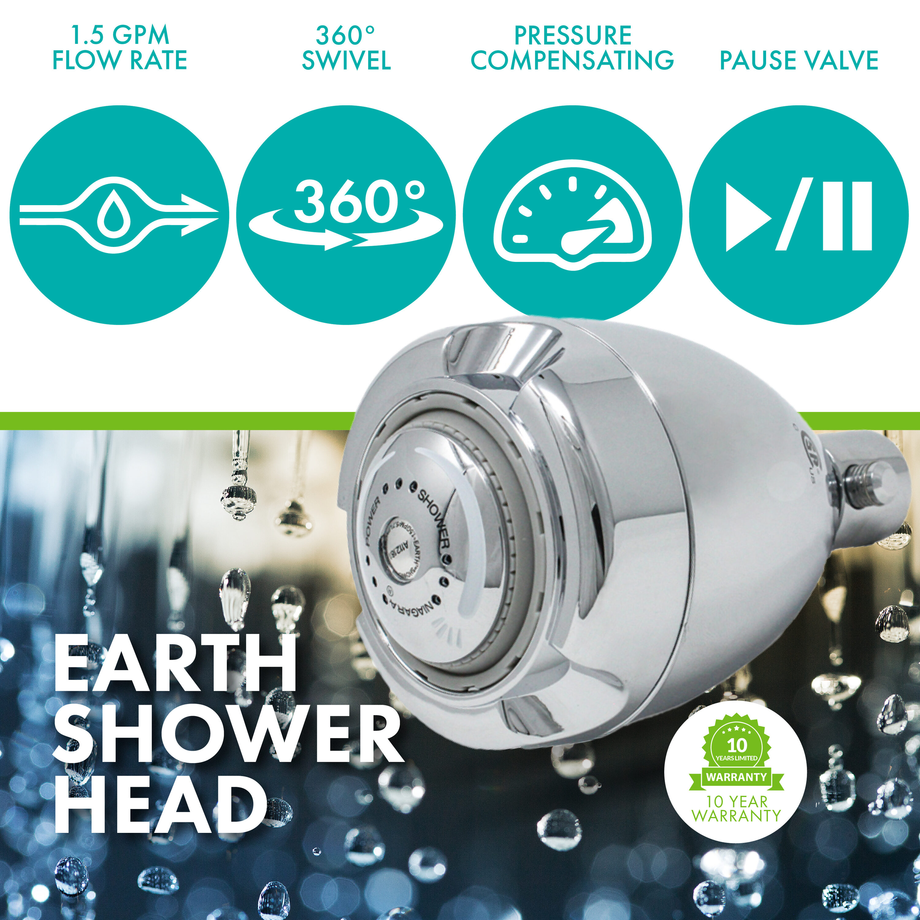 Niagara Conservation N2915C-V-1PK Fixed-Showerhead - View #2