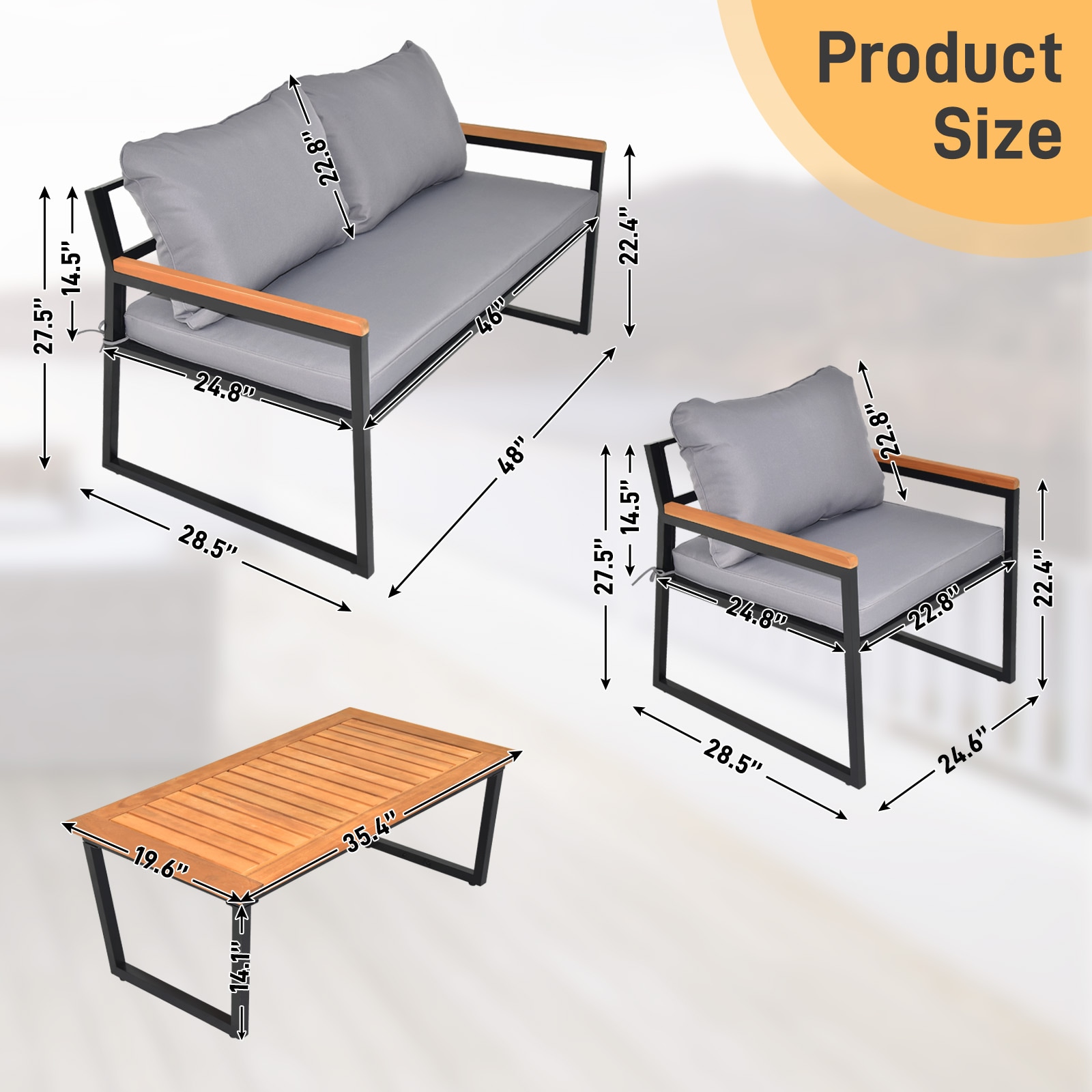 Winado LO1G56000723+724 Patio-Conversation-Sets - View #8