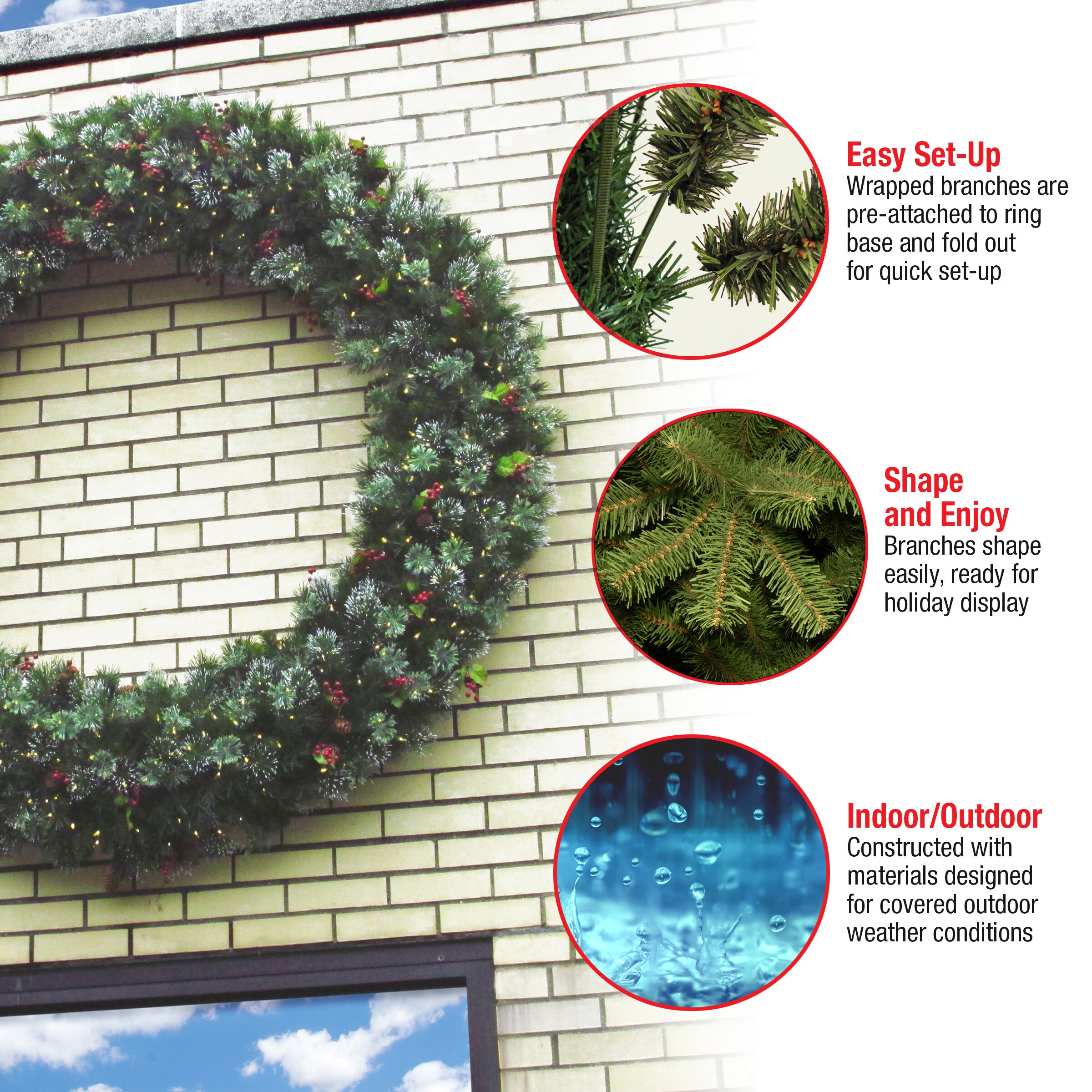 National Tree Company WP1-300-60W Artificial-Christmas-Wreaths - View #6