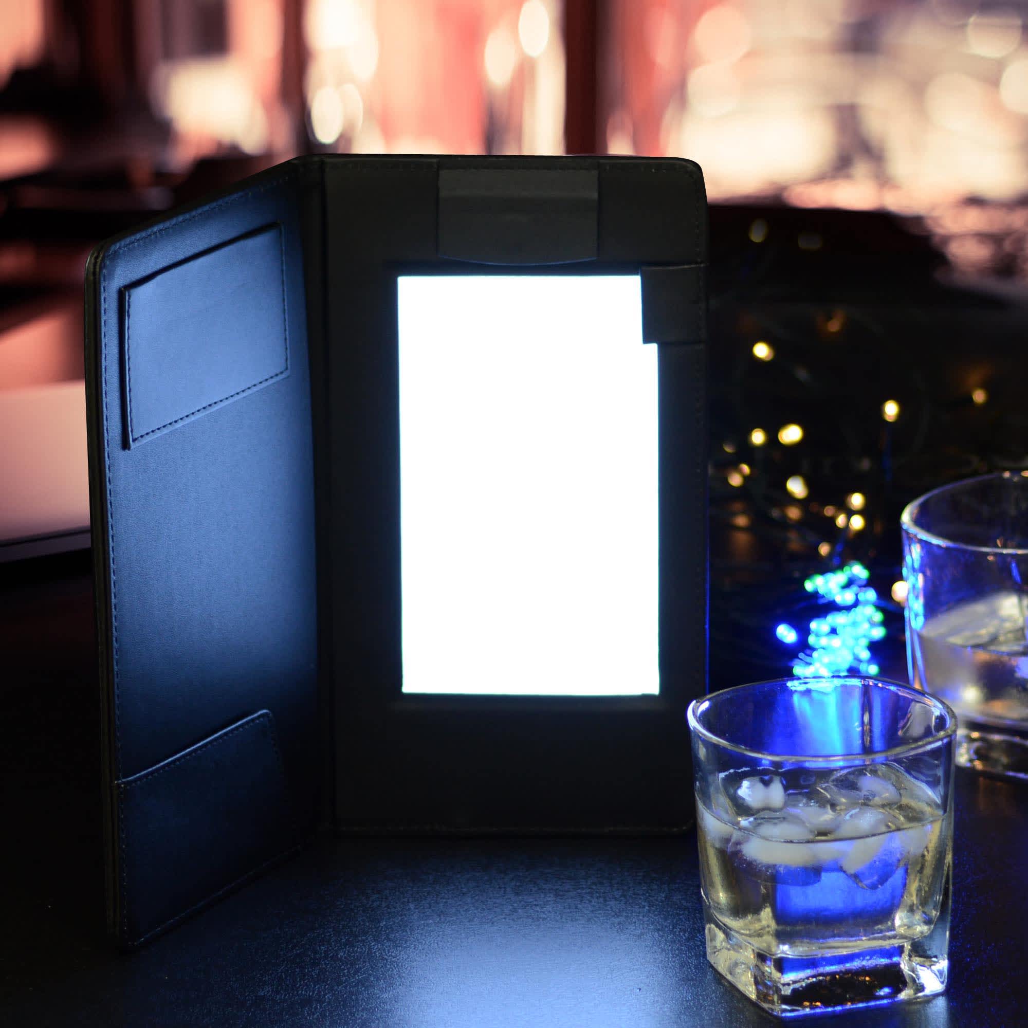 Yescom 26MNC014-L5X9CHX4-LO Wechef 4 Pack LED Backlit Illuminated Menu Cover Presenter Magnetic Clamp Receipts Bill Check Holder Bar