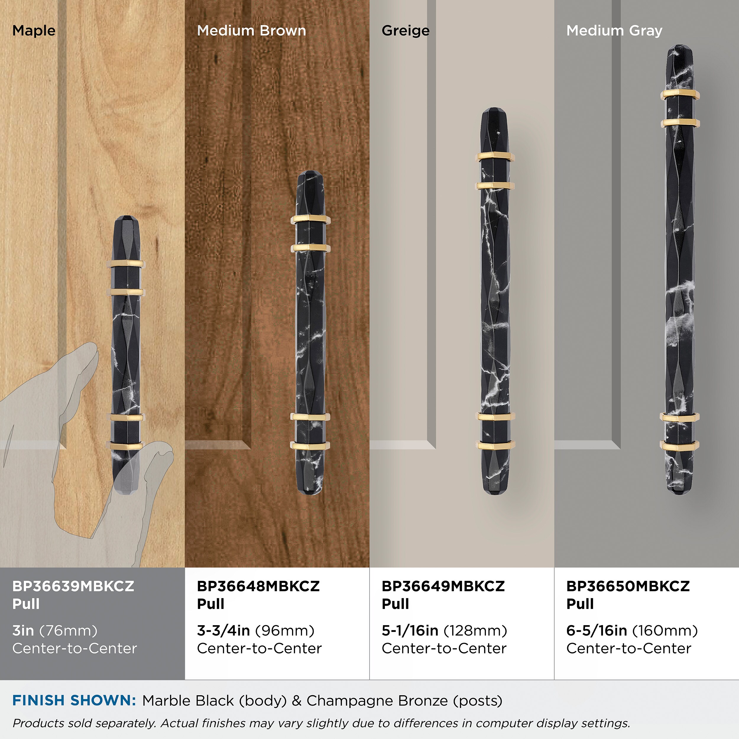 Amerock BP36639MBKCZ Cabinet-Pulls - View #4