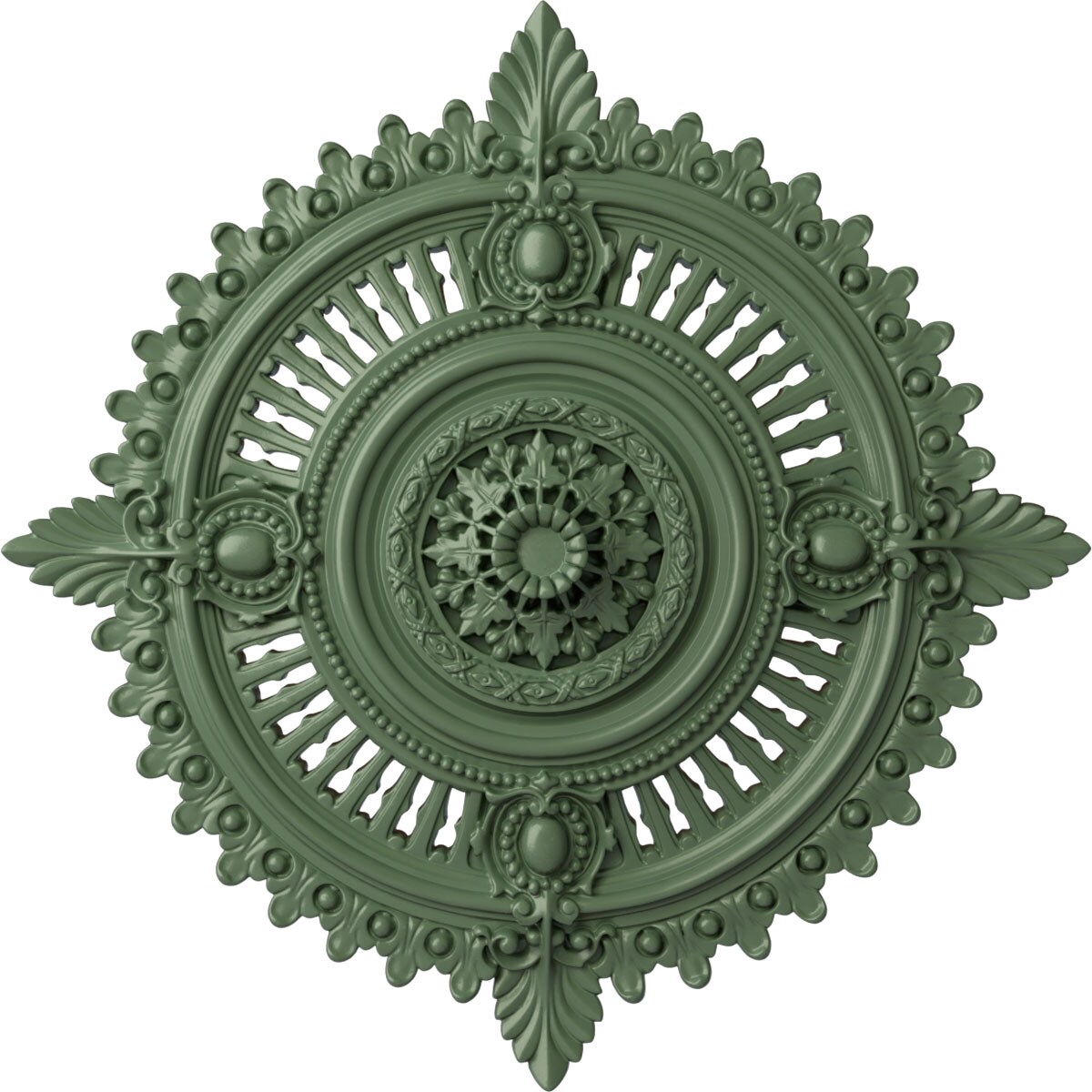 Ekena Millwork CM29HYAGF Haylynn 29.125-in W x 29.125-in L Painted Athenian Green Polyurethane Whole Ceiling Medallion