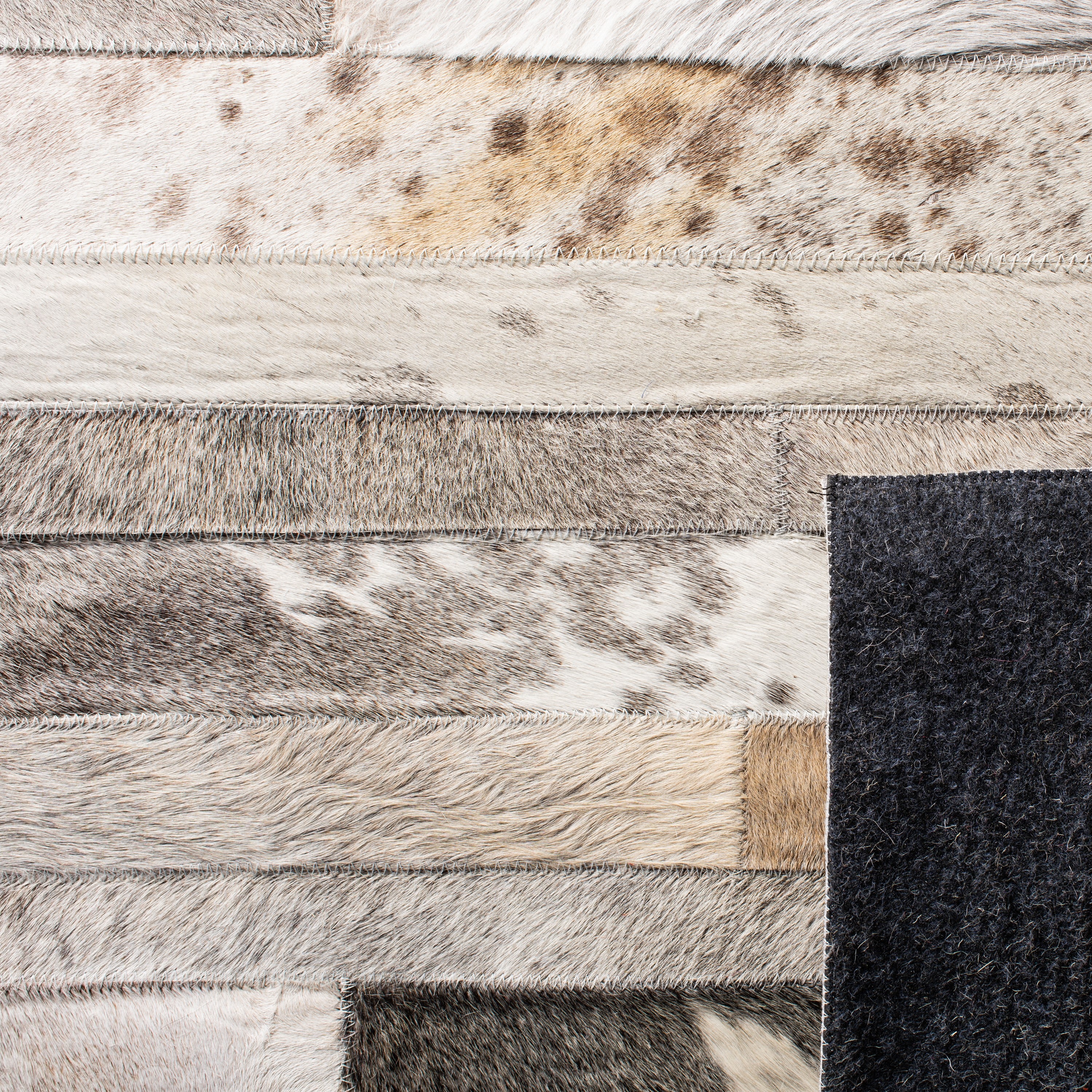 Handmade Geometric Gray Cowhide 8' x 10' Area Rug