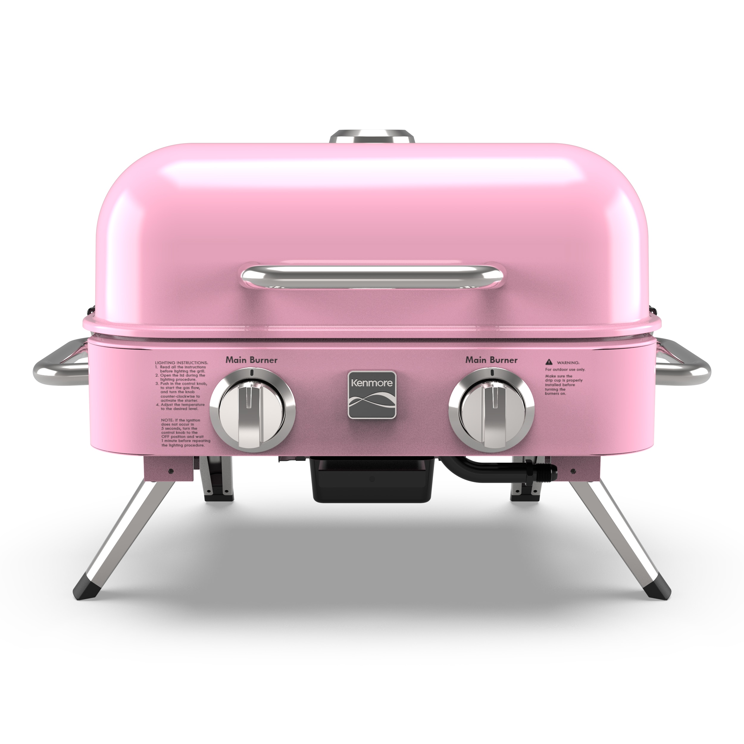 Kenmore KT-R40003-PK Retro 343-Sq. in Pink Portable Liquid propane Grill