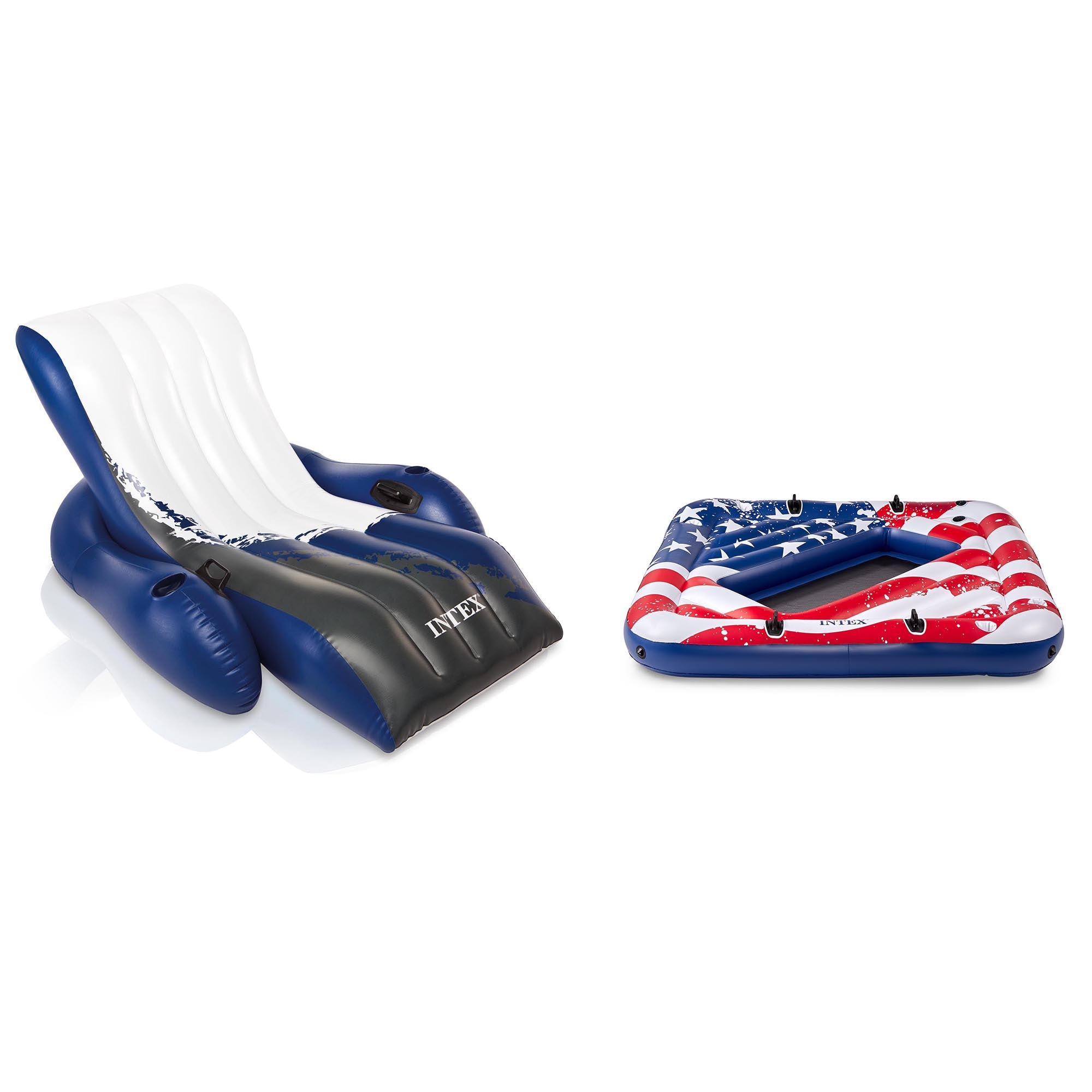 Intex 172906 81-in x 81-in 1-Seat Multiple Colors Inflatable Lounger 2-Pack
