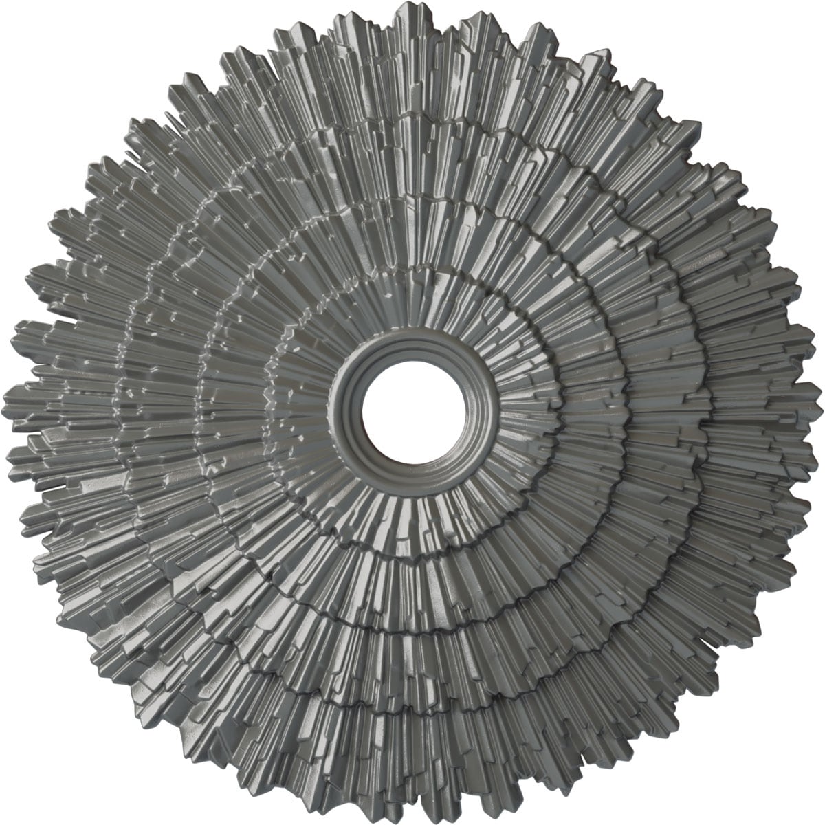 Ekena Millwork CM24ENSLS Eryn 24.75-in W x 24.75-in L Painted Silver Polyurethane Whole Ceiling Medallion