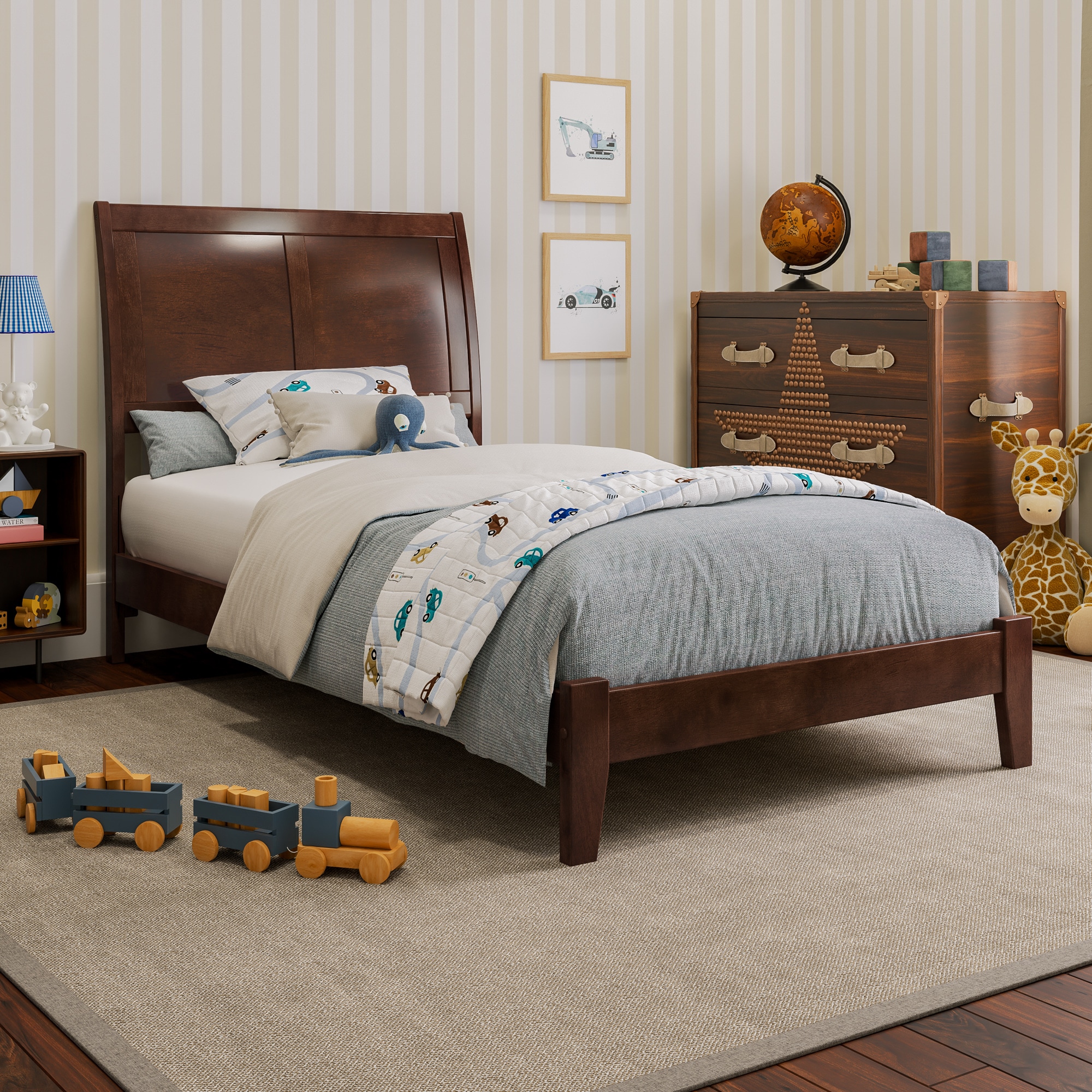 AFI AT8921004 Portland Walnut Twin Wood Low-profile Bed
