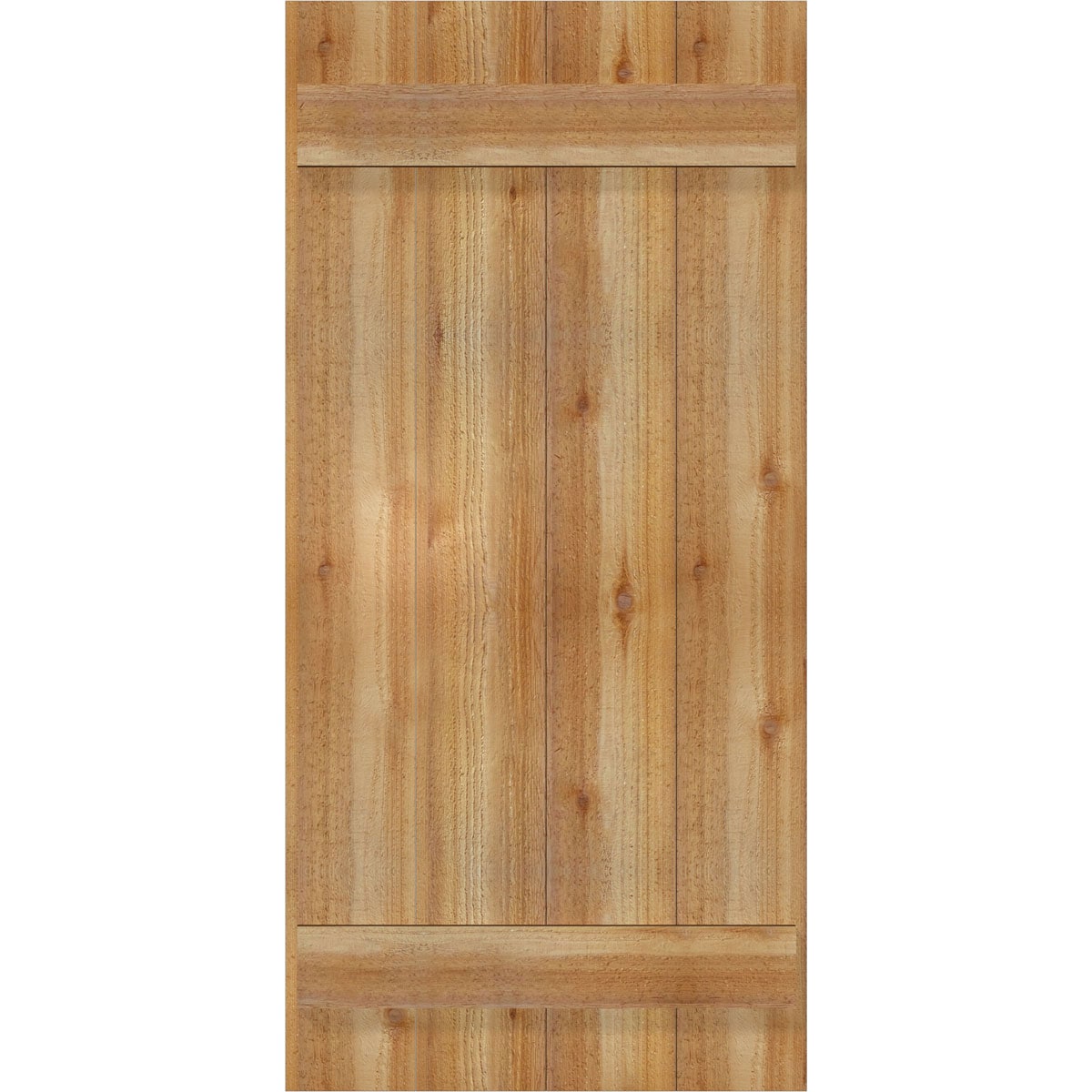 Ekena Millwork RBJ06S21X045RWR 21.5-in W x 45-in H Unfinished Paintable/Stainable Board and batten Wood Exterior Shutters ( 2 -Pack )