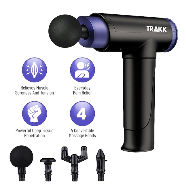 TRAKK Professional Deep Muscle Full Body Massage Gun - Black, Battery  Powered Percussive Massager for Total Body, 4 Speeds in the Stretching &  Recovery department at