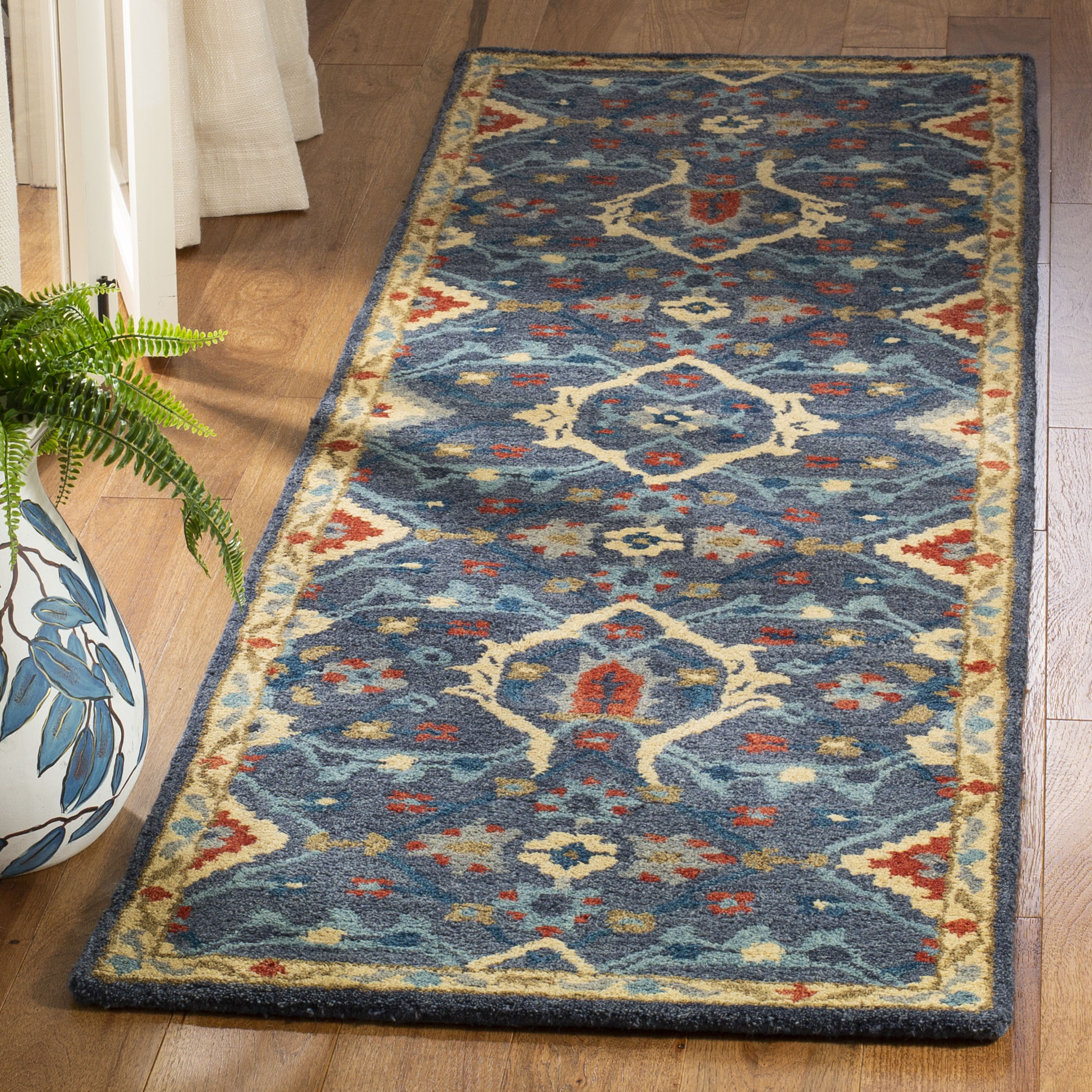  Heritage 416 Navy/Multi Traditional 2ft-3in x 8ft Runner Rug