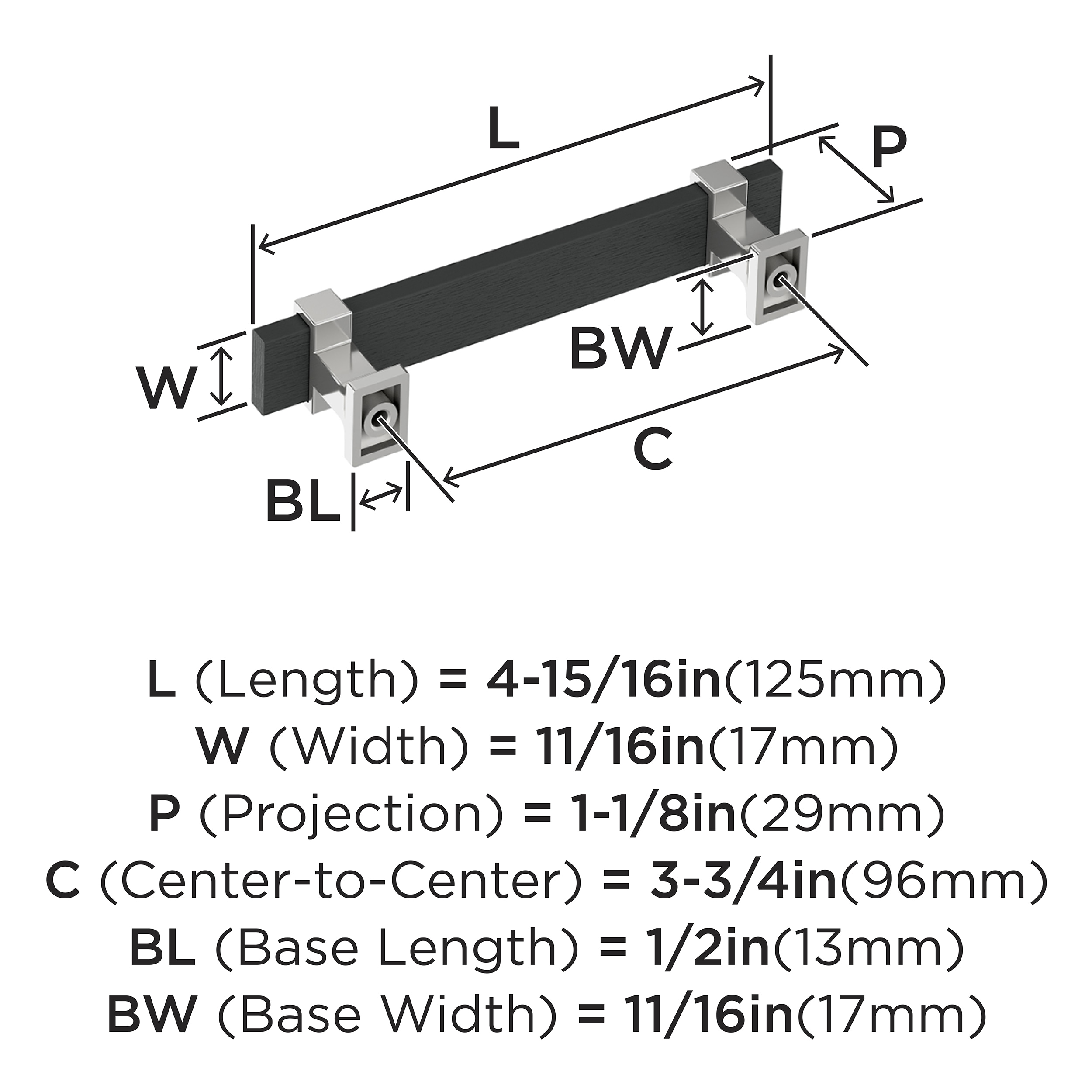 Amerock BP36681BMB26 Cabinet-Pulls - View #4