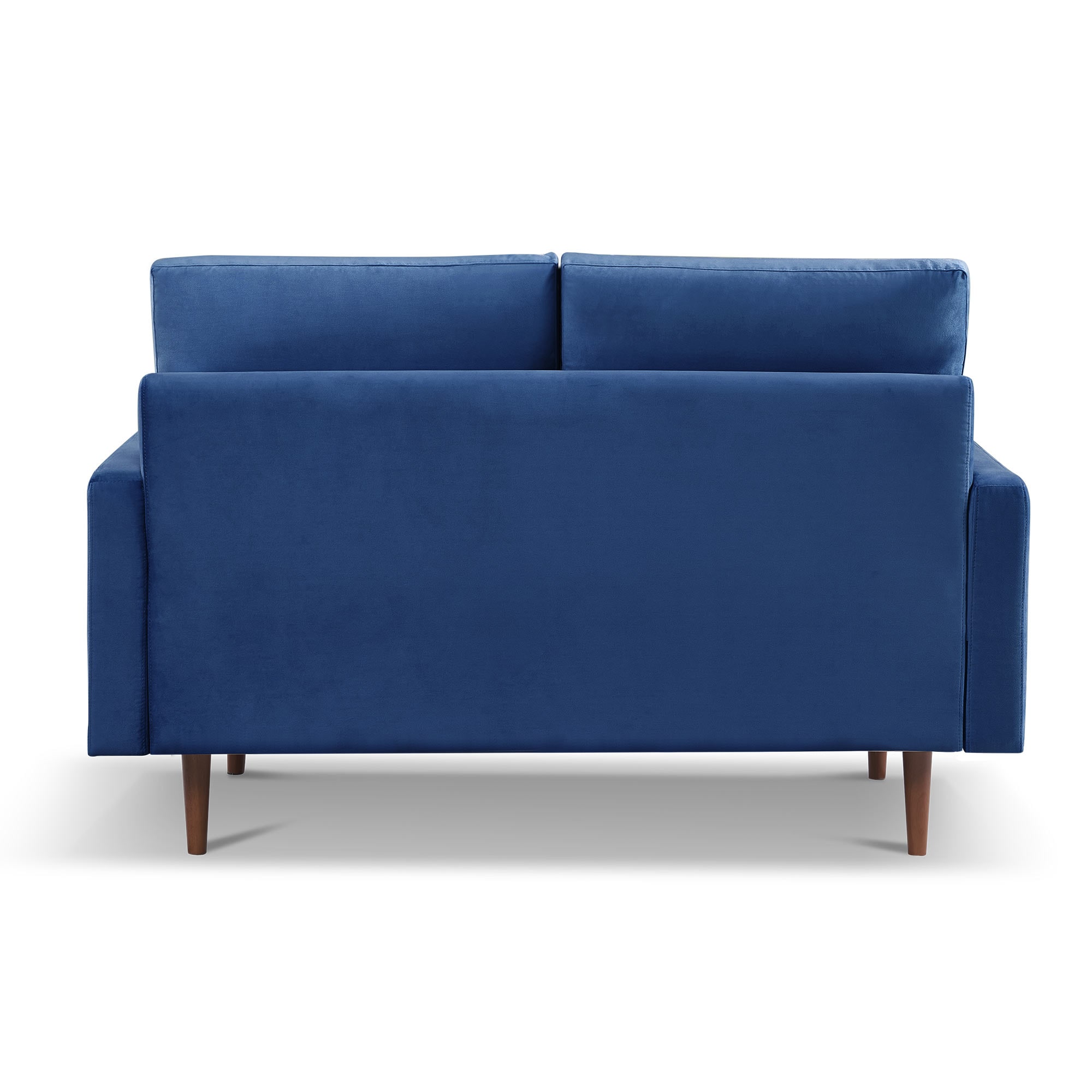 Modern Blue Velvet 57" Loveseat with Square Arms