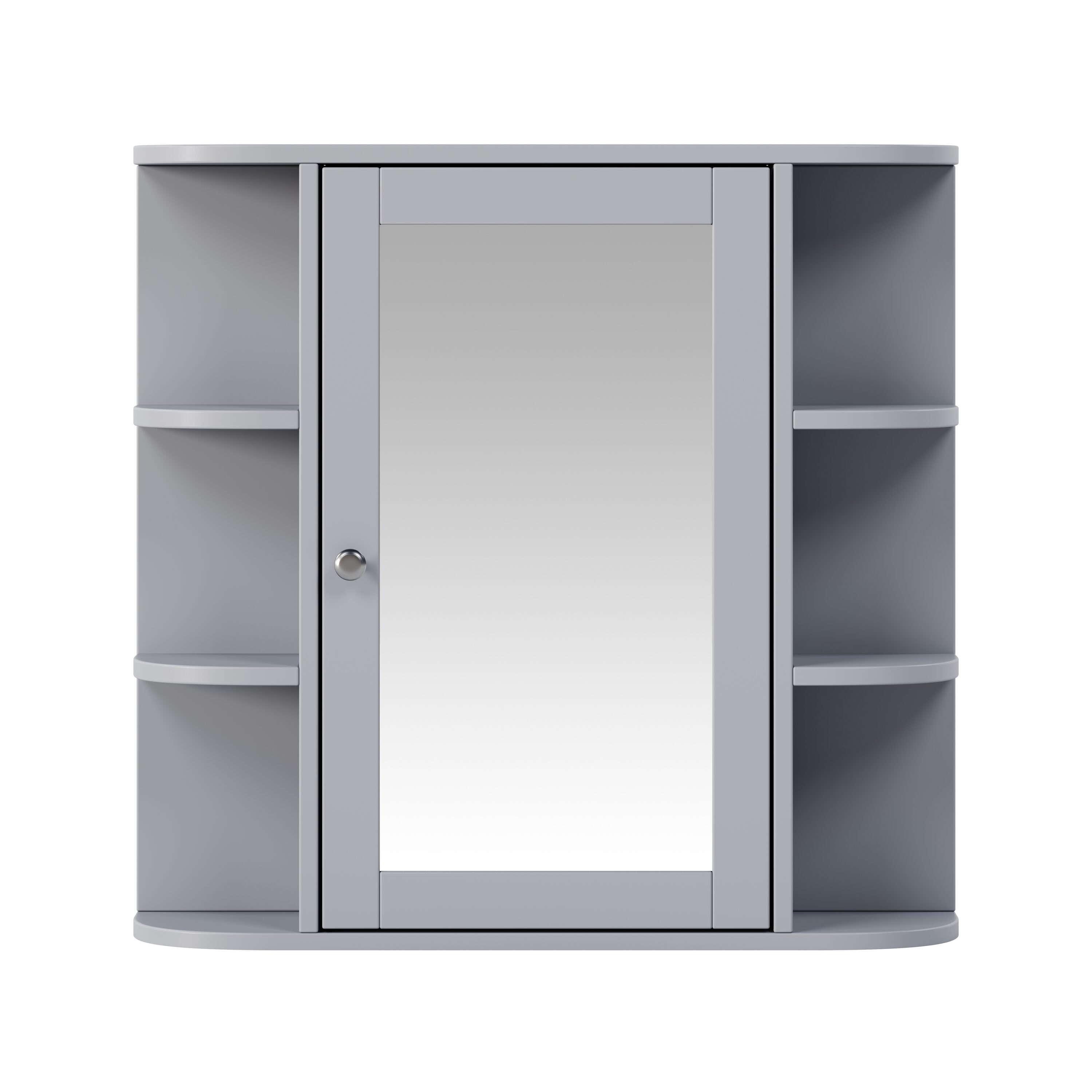Forclover CNE Medicine Cabinet 26-in x 24.75-in Surface Mount Gray Mirrored Rectangle Soft Close Medicine Cabinet
