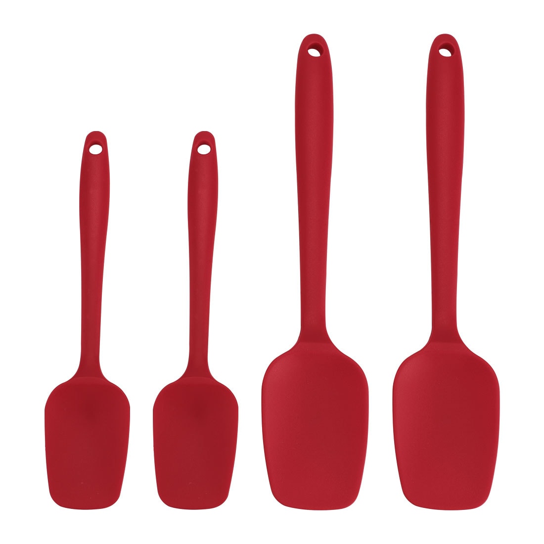 Unique Bargains - 4 Pcs Silicone Spatula Heat Resistant Non-scratch Kitchen  Non Sticky Spatula f...