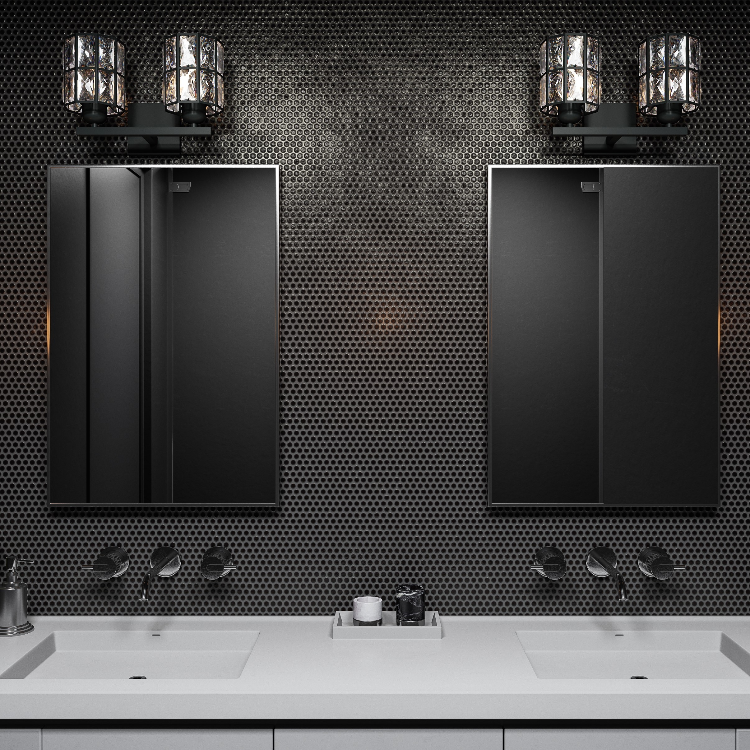Quoizel GIB8613MBK Gibson 13-in 2 -Light Matte Black Transitional Vanity light