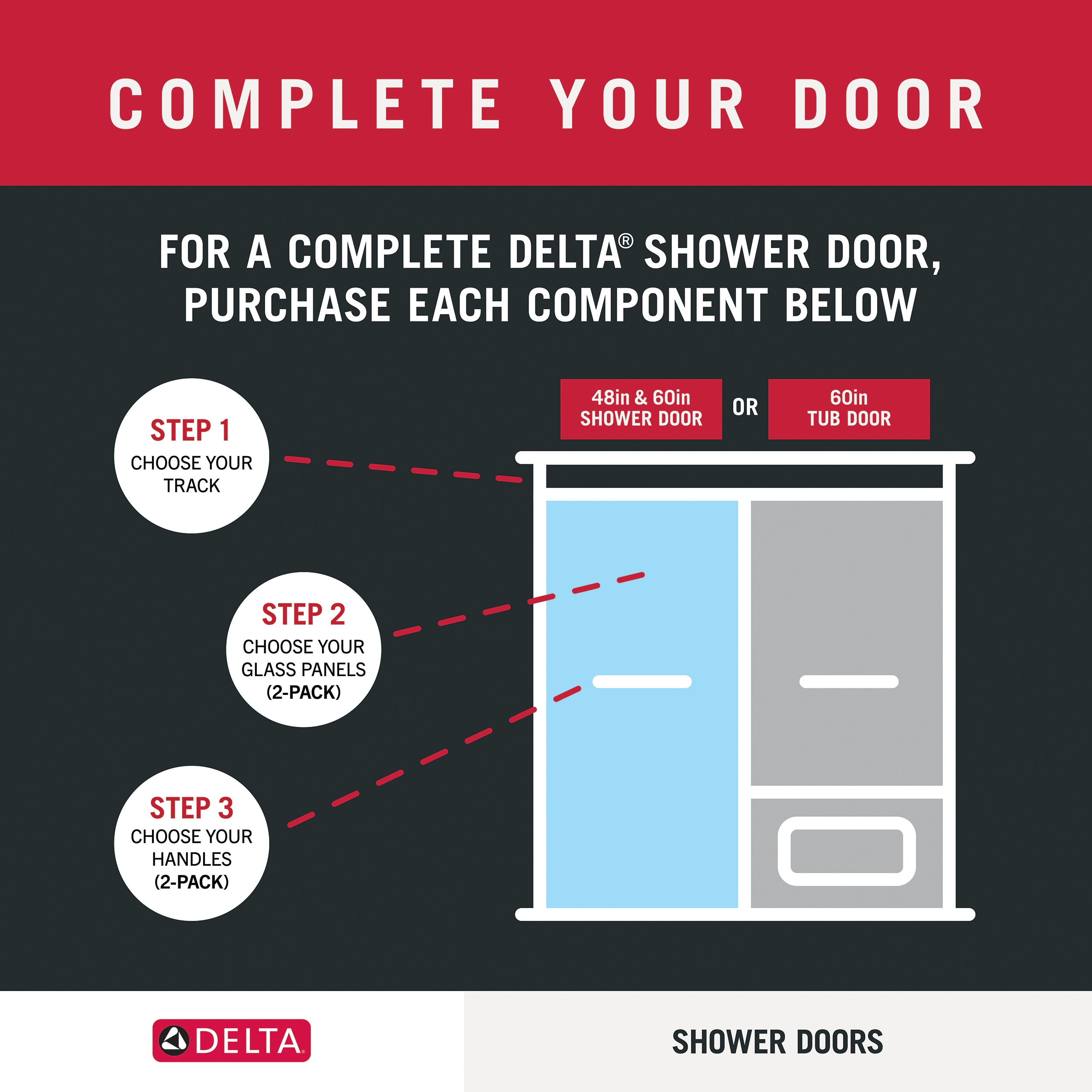 Delta SDLCU60-C-R Tub-Shower-Door-Roller-Ass - View #4