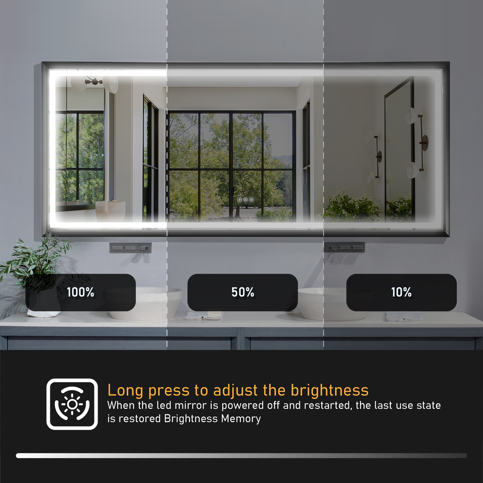 Forclover HE-31K8838 Framed-Bath-Mirrors - View #9