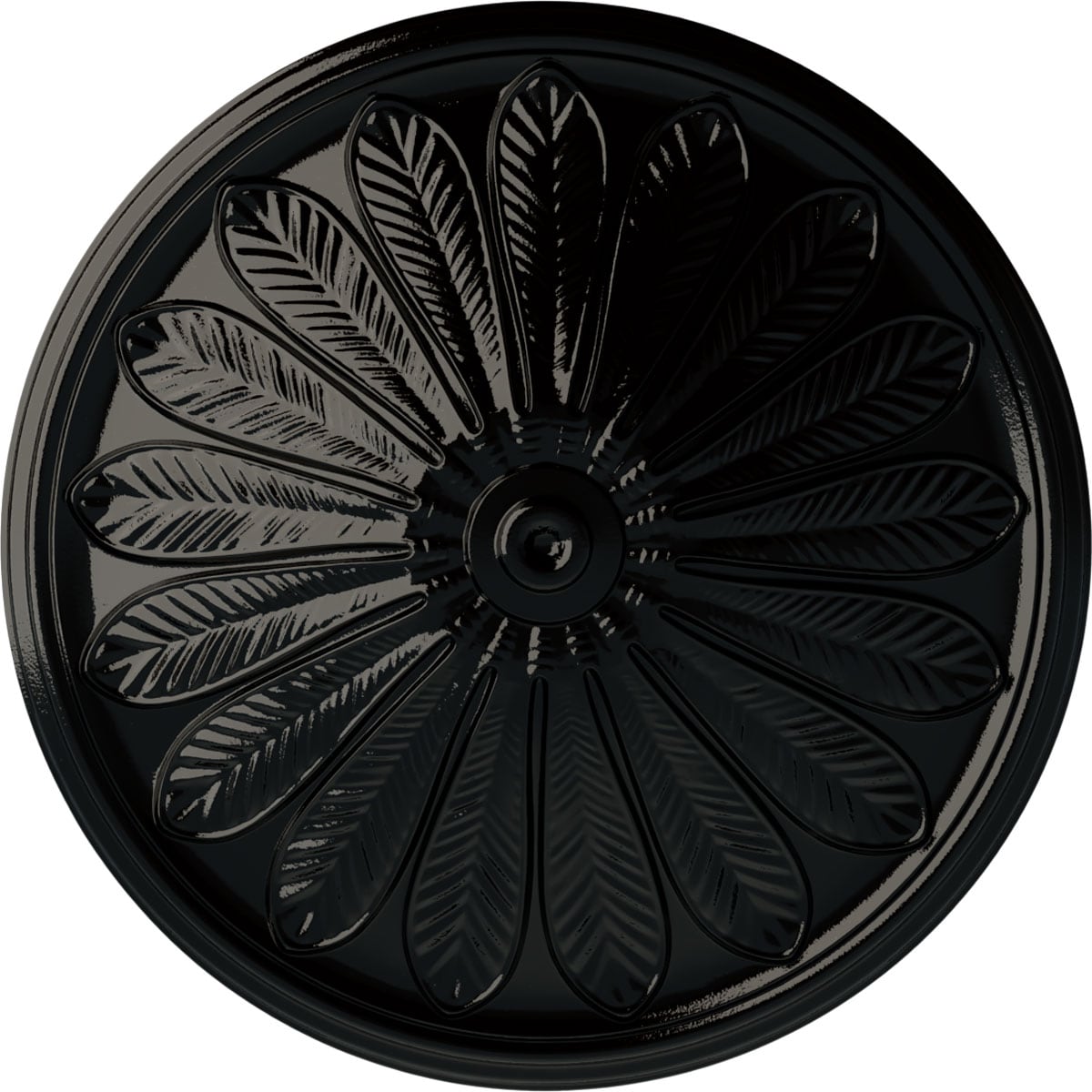 Ekena Millwork CM25BRBPS Brontes 25.5-in W x 25.5-in L Painted Black Pearl Polyurethane Whole Ceiling Medallion