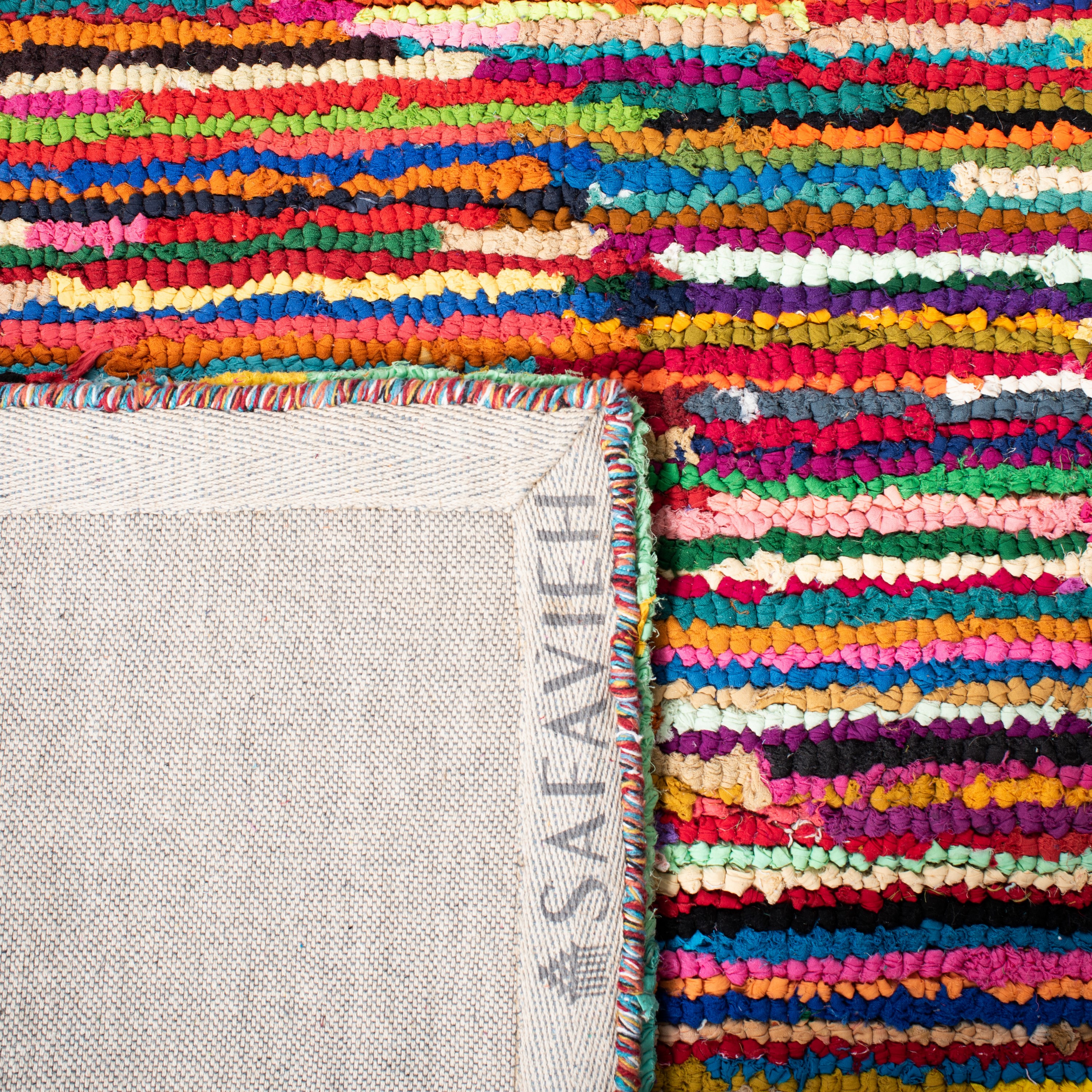 Hand-Tufted Cotton Reversible Rectangular Kids Rug in Red and Multicolor