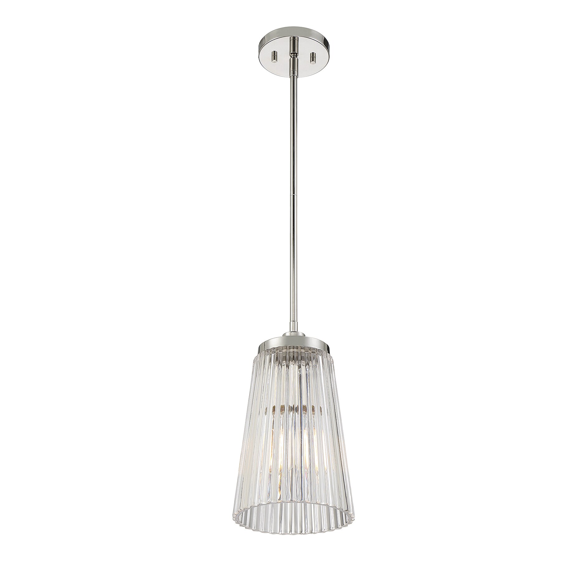 Chantilly Polished Nickel Vintage Glass Pendant Light