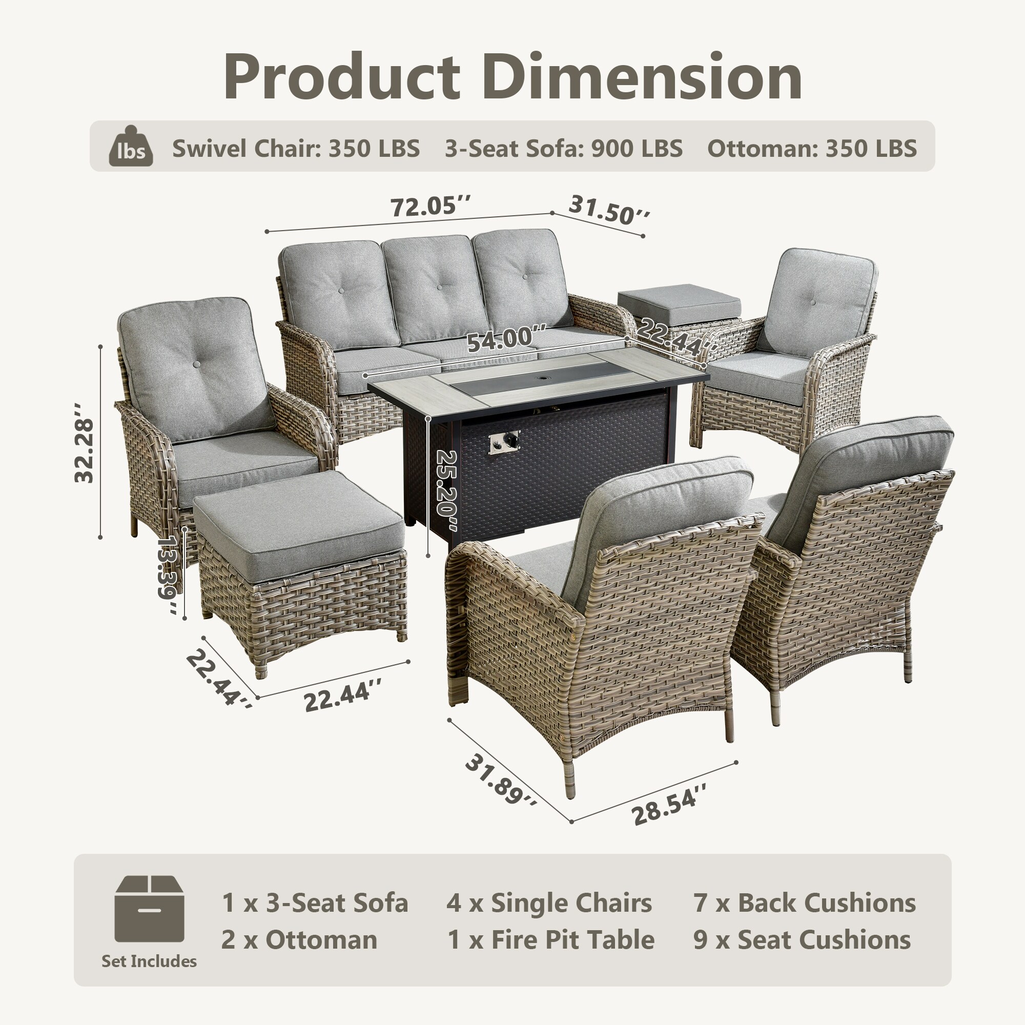Pouuin SDFPVNC207 Patio-Conversation-Sets - View #2