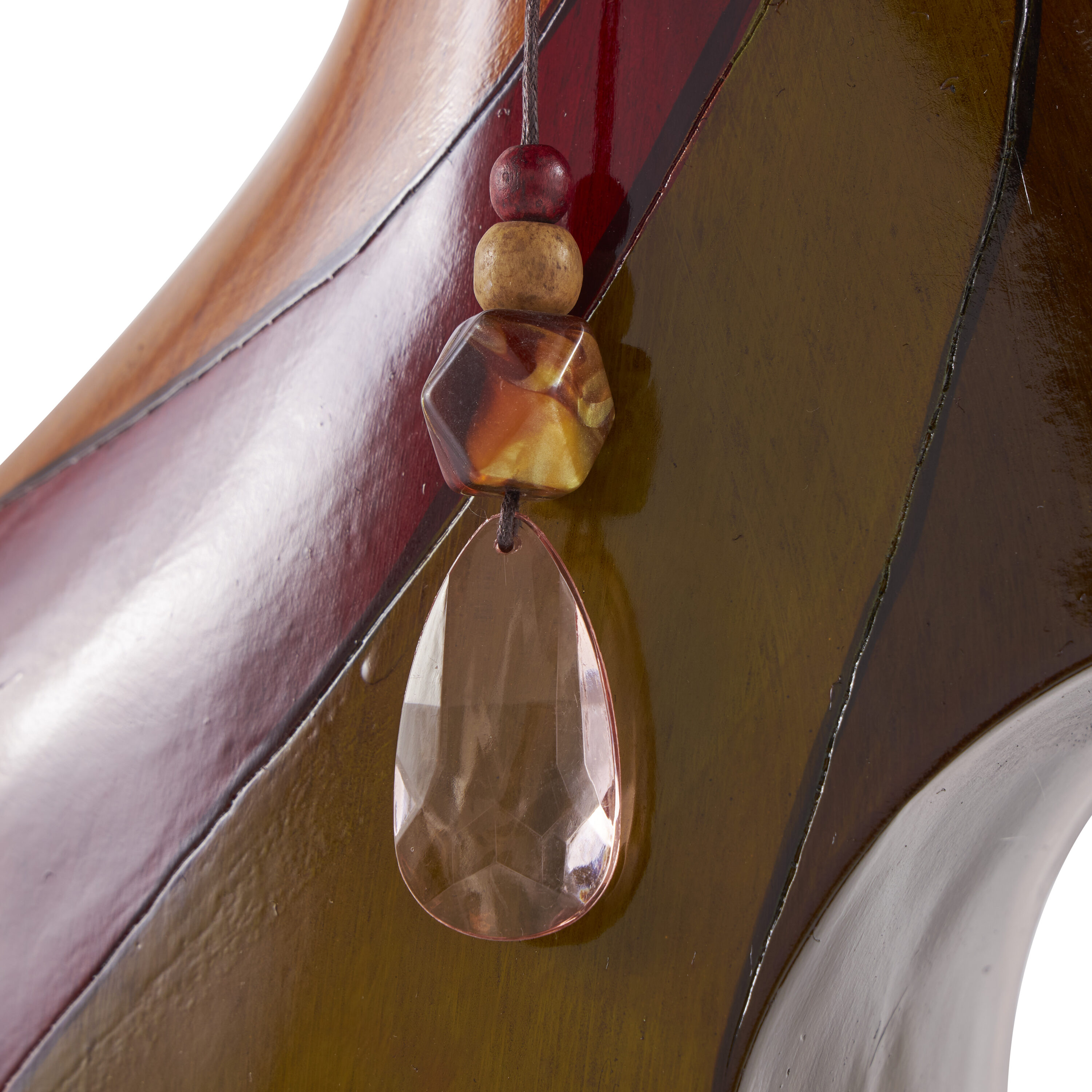 Multi-Colored Polystone Trumpet Vase with Jewel Accent