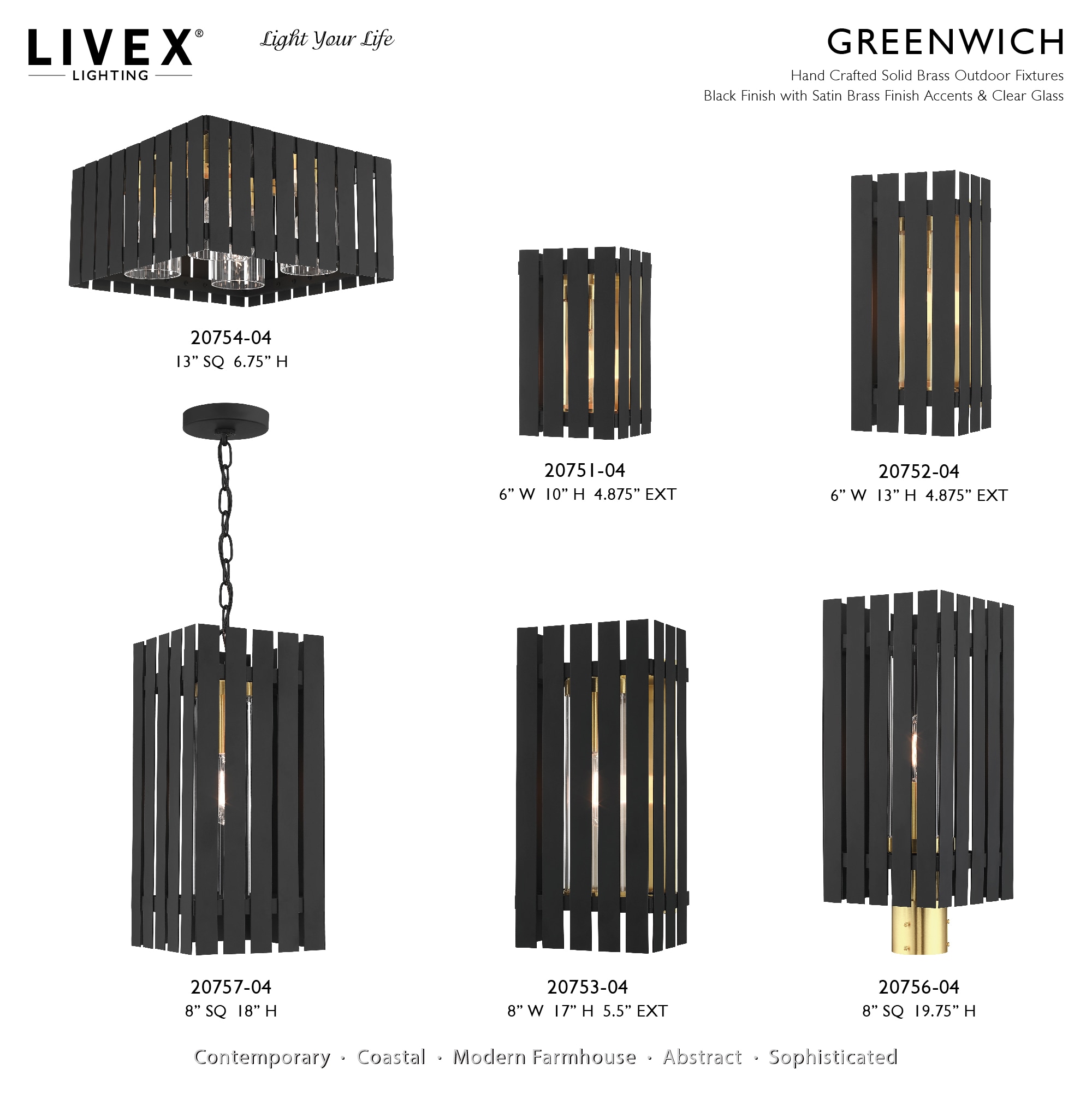 Black and Satin Brass Dimmable Outdoor Wall Lantern with Clear Glass