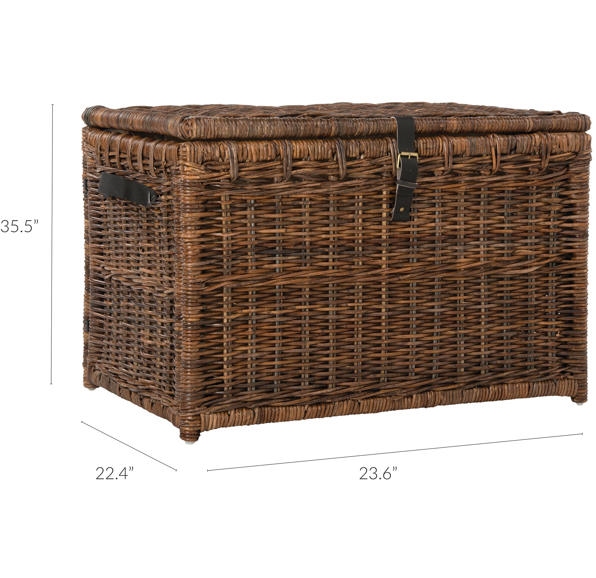 happimess 35.5-lb Brown Wood Storage Trunk in the Storage Trunks ...
