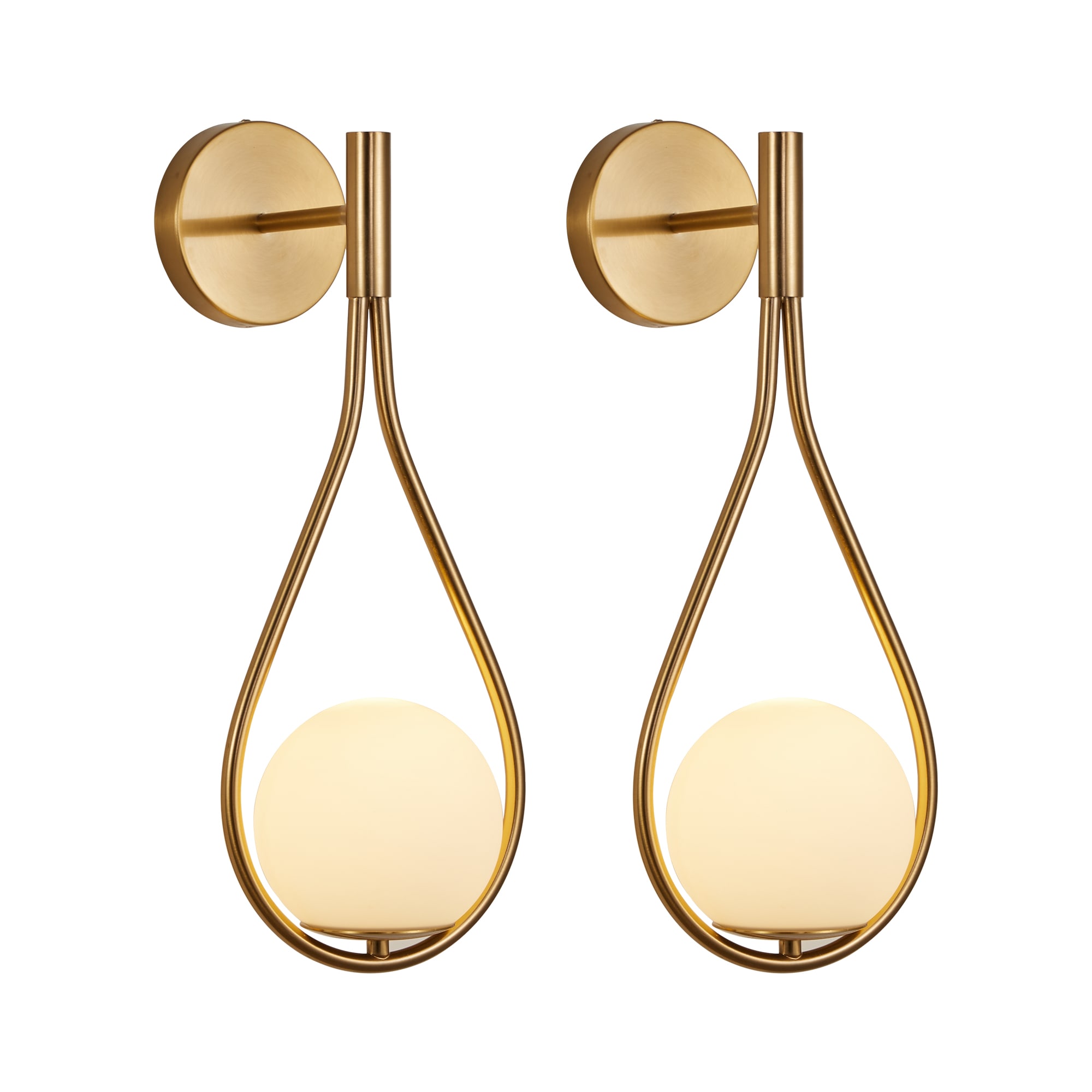 Ayelon 18.5-in W 2 -Light Gold Wall Sconce