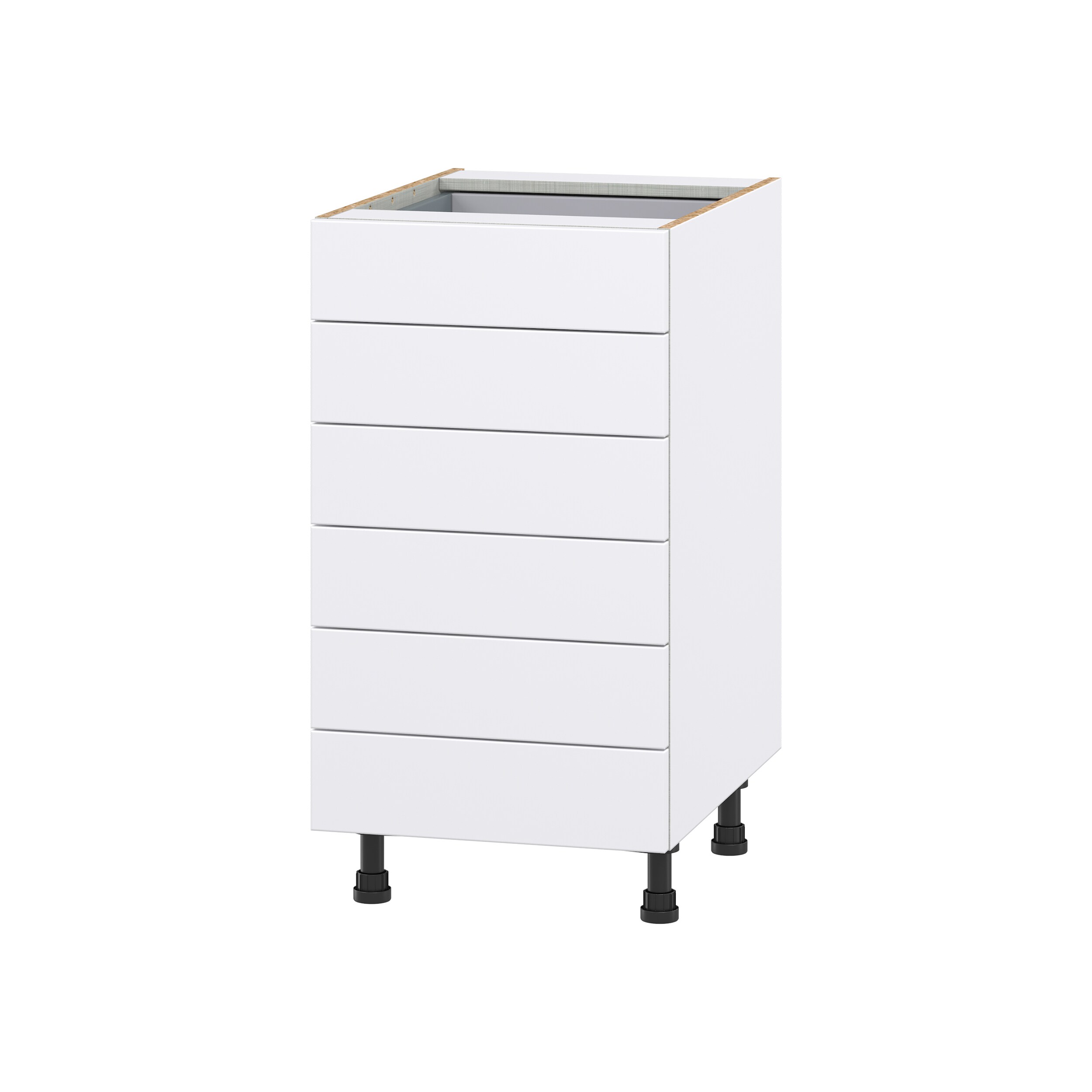 Hugo&Borg DSB6D18-LA Lasalle 18-in W x 34.5-in H x 24-in D Bright White Slab 6 -Drawers Drawer Base Fully assembled Cabinet (Flat Panel Slab)