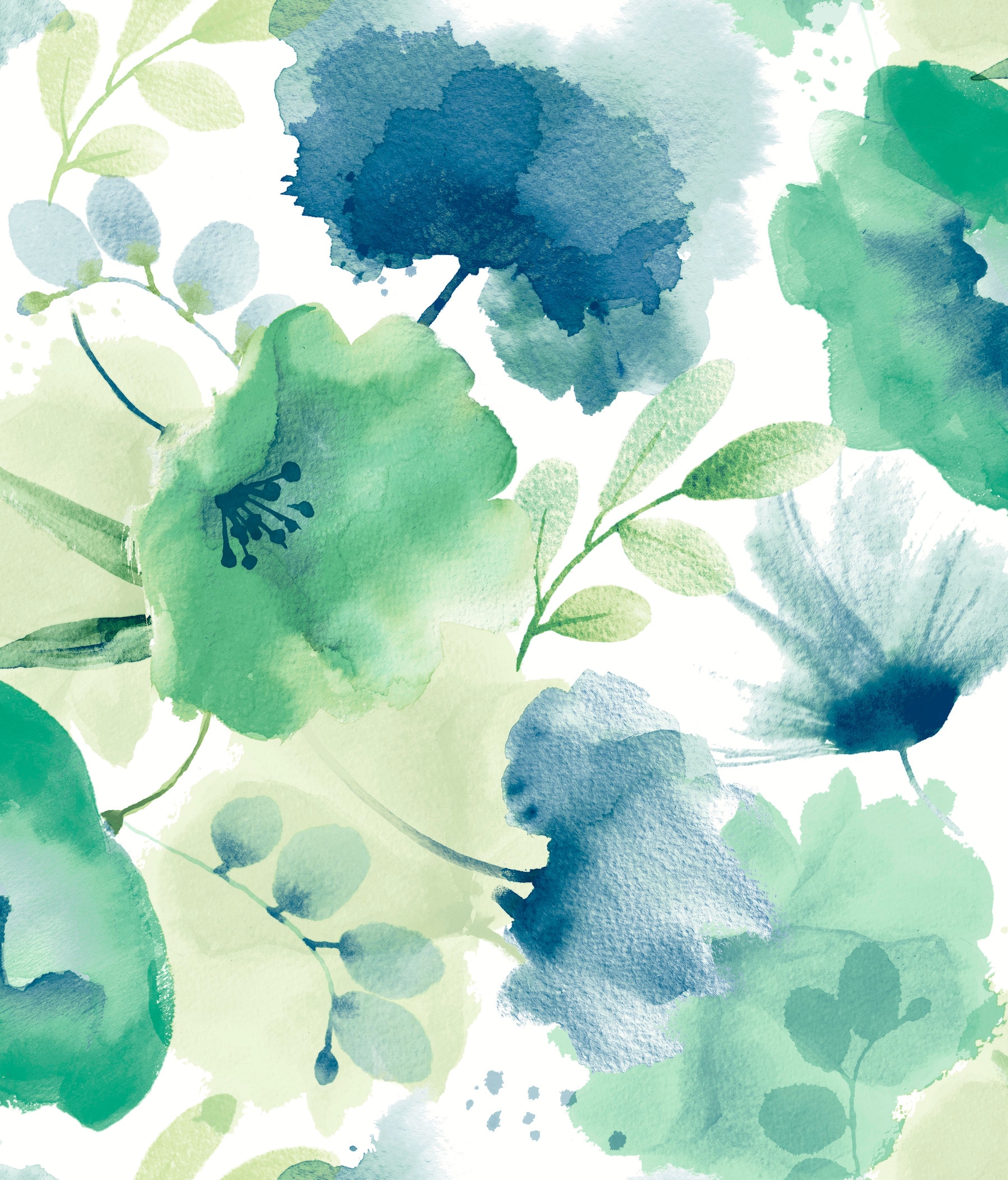 York Wallcoverings BL1774 56.4-Sq. Feet Green Non-woven Floral Unpasted Wallpaper