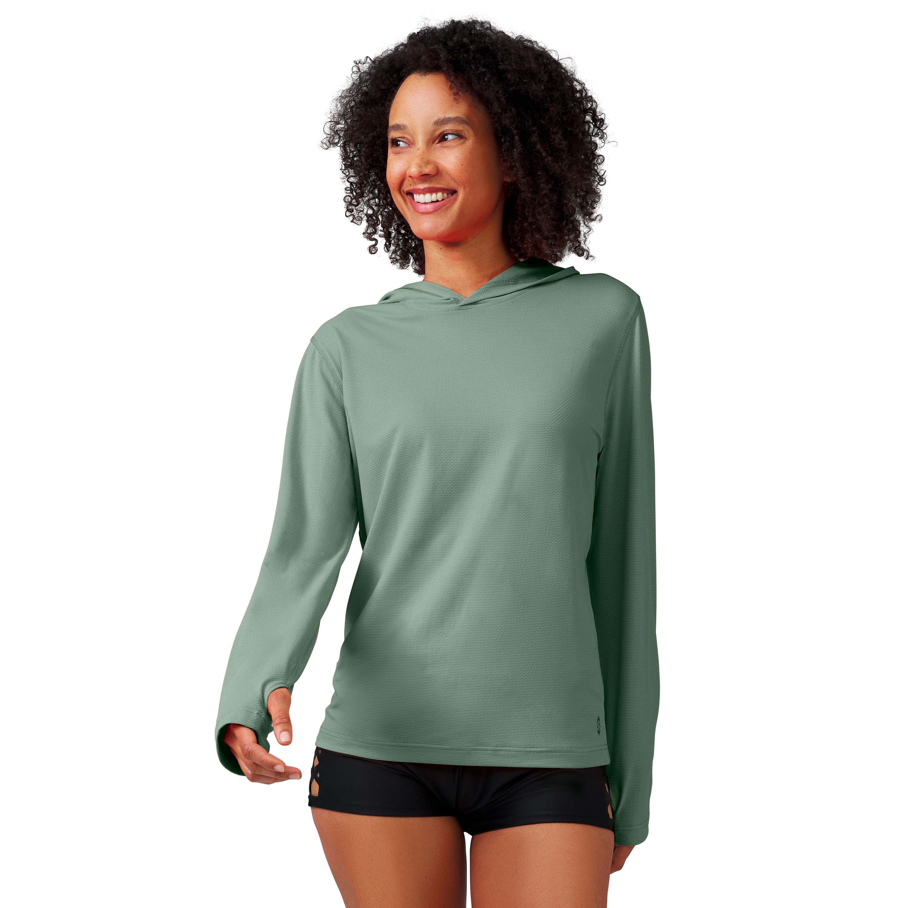 Free Country SZMAS4501 MOSS S Adult unisex Green Knit Long sleeve Solid Hoodie ( Small )