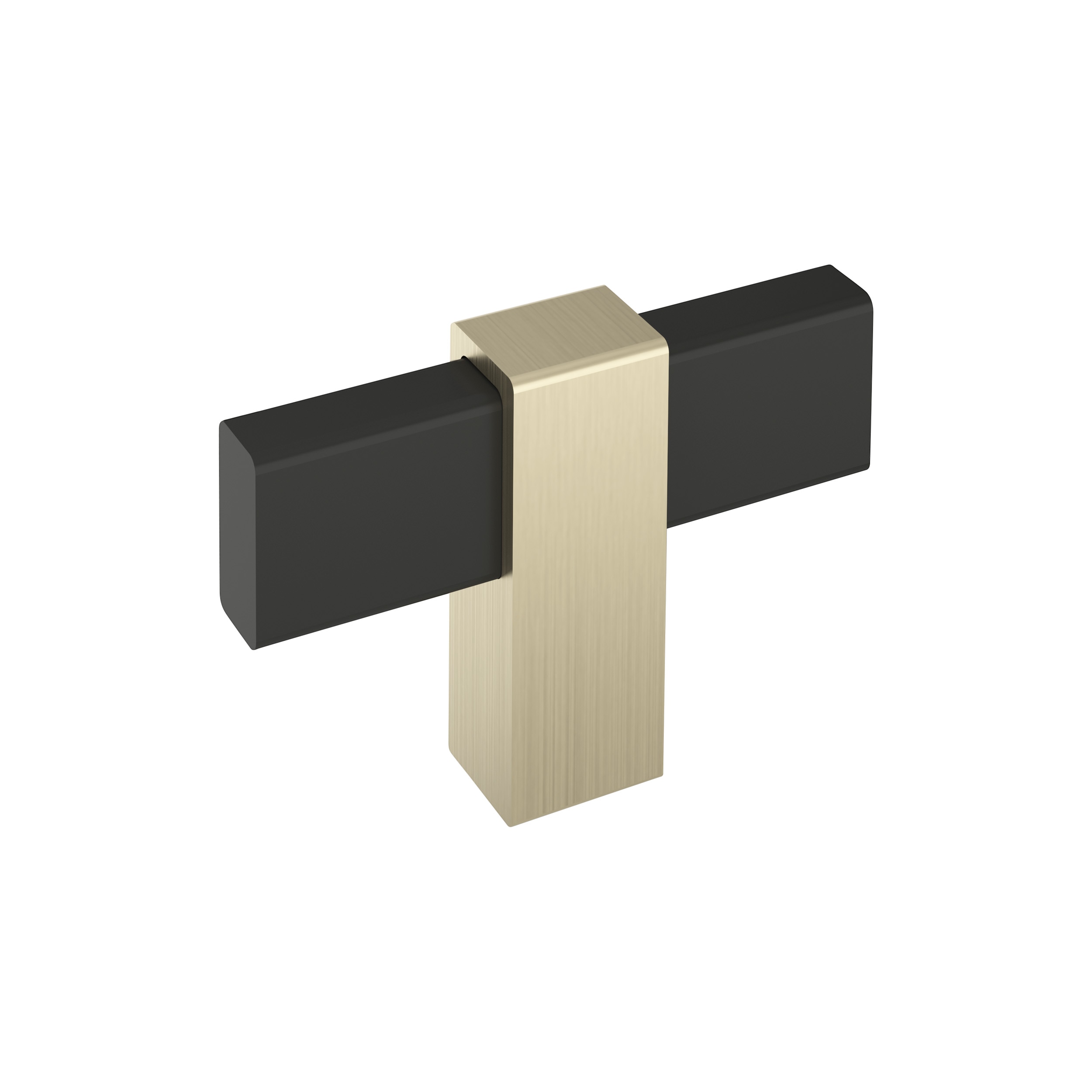 Amerock BP36720MBBBZ Mulino 2-3/8-in Matte Black/Golden Champagne Bar Contemporary Cabinet Knob