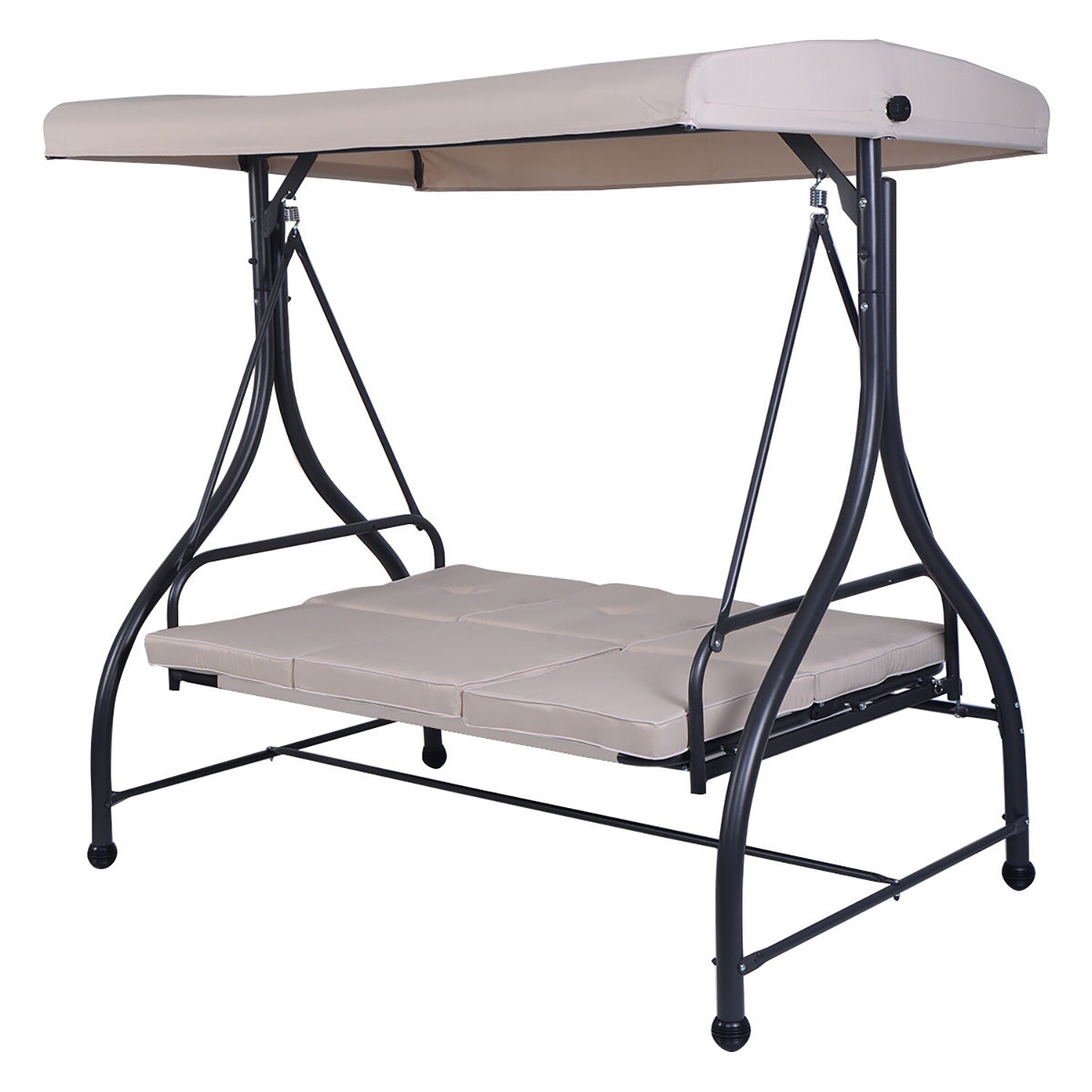 Forclover ASE-054V01GY Porch Swing Beige Porch Swing Canopy