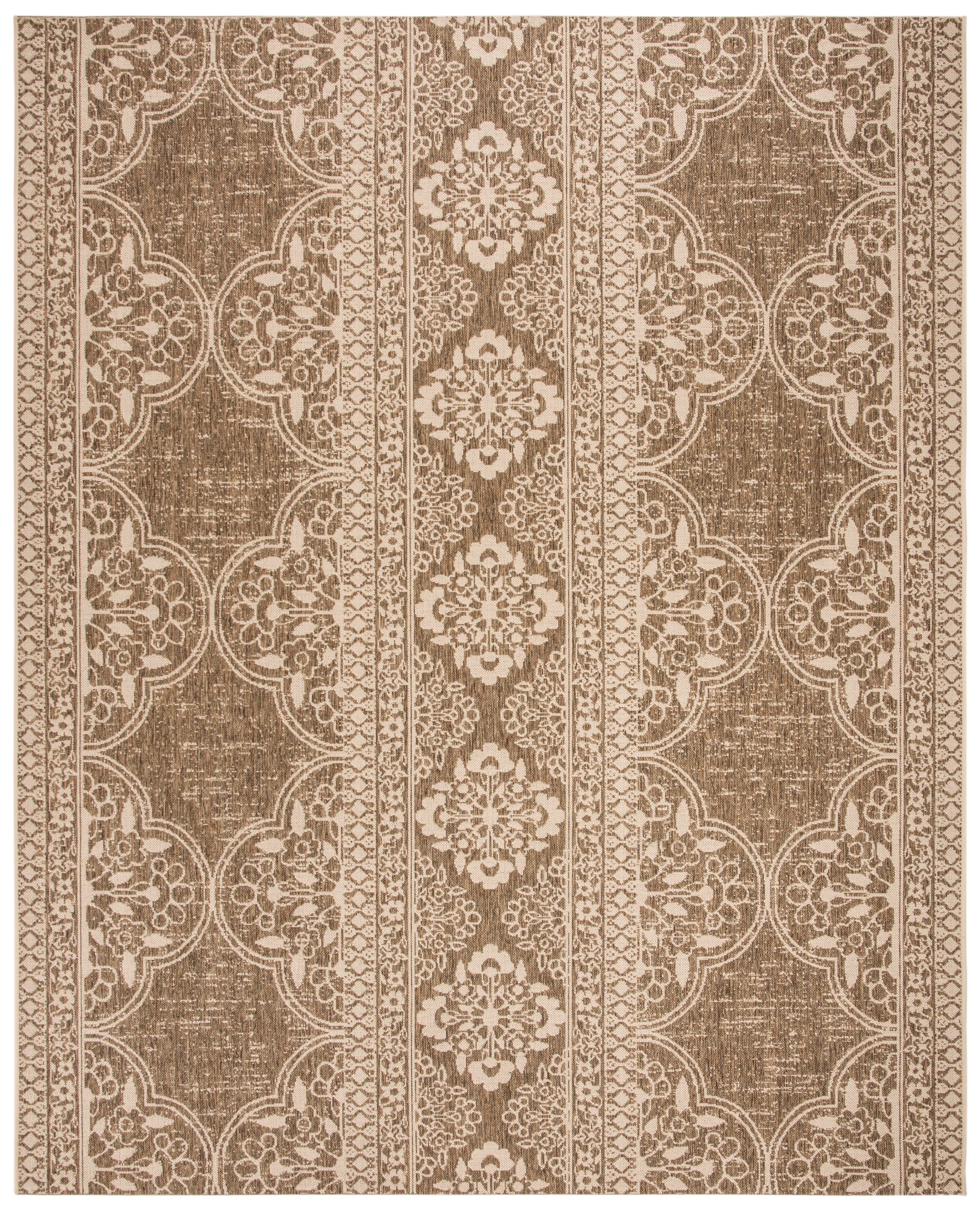 Safavieh BHS174A-9 Beach House Viney 9 x 12 (ft) Loomed Polypropylene Cream/Beige Rectangular Indoor/Outdoor Floral/Botanical Bohemian/Eclectic Area rug