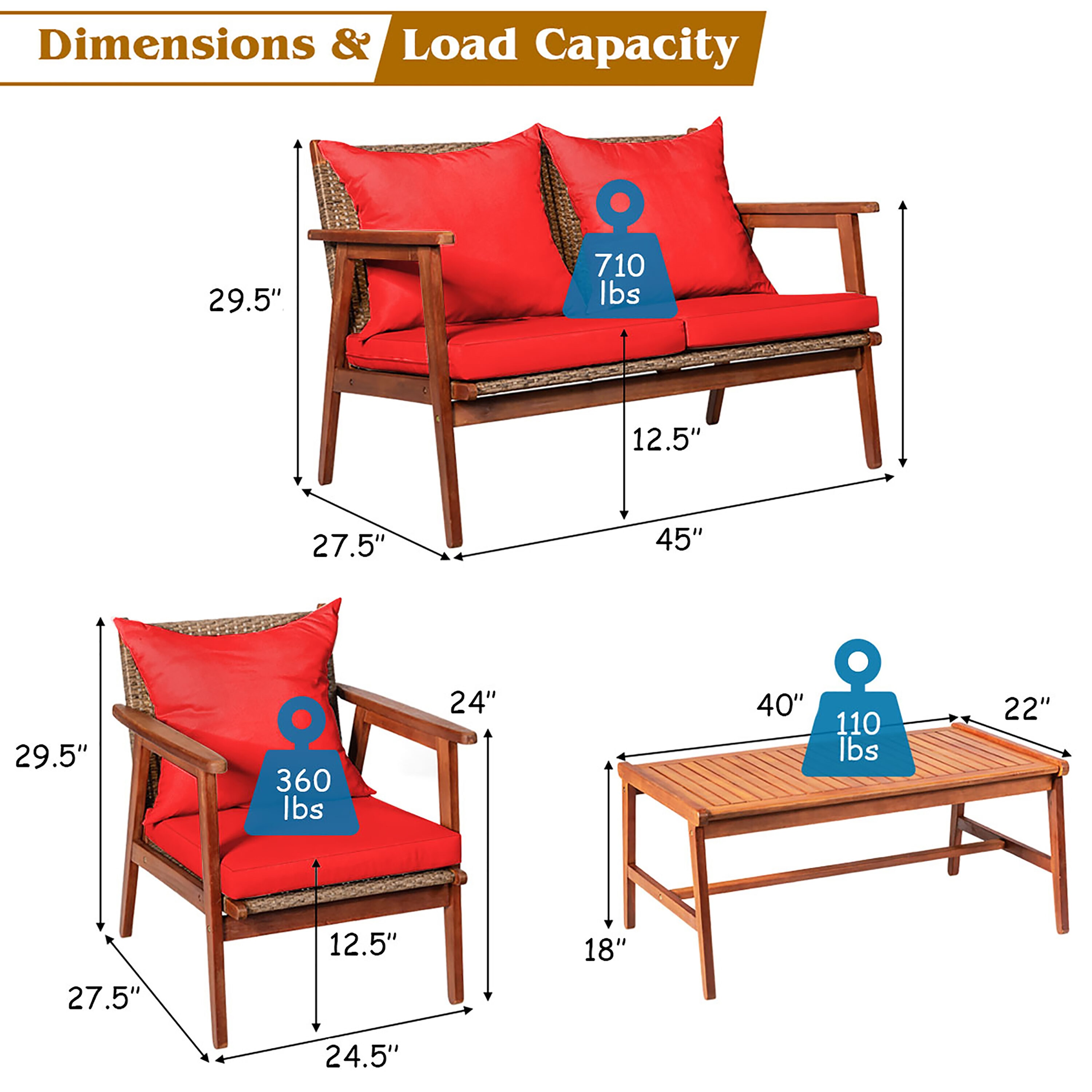 Costway HW68969RE+ Patio-Conversation-Sets - View #9